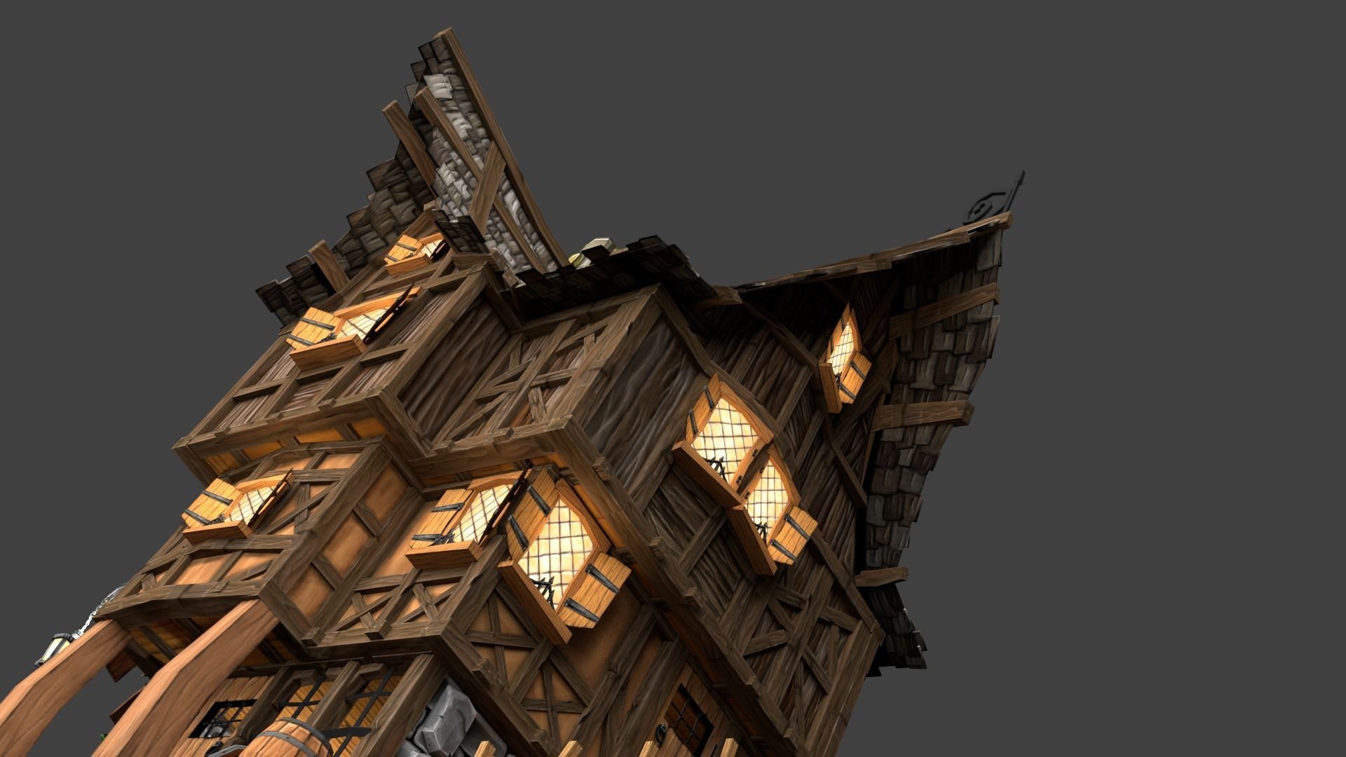 Medieval Fantasy Town Kit Low-poly 3D model_5
