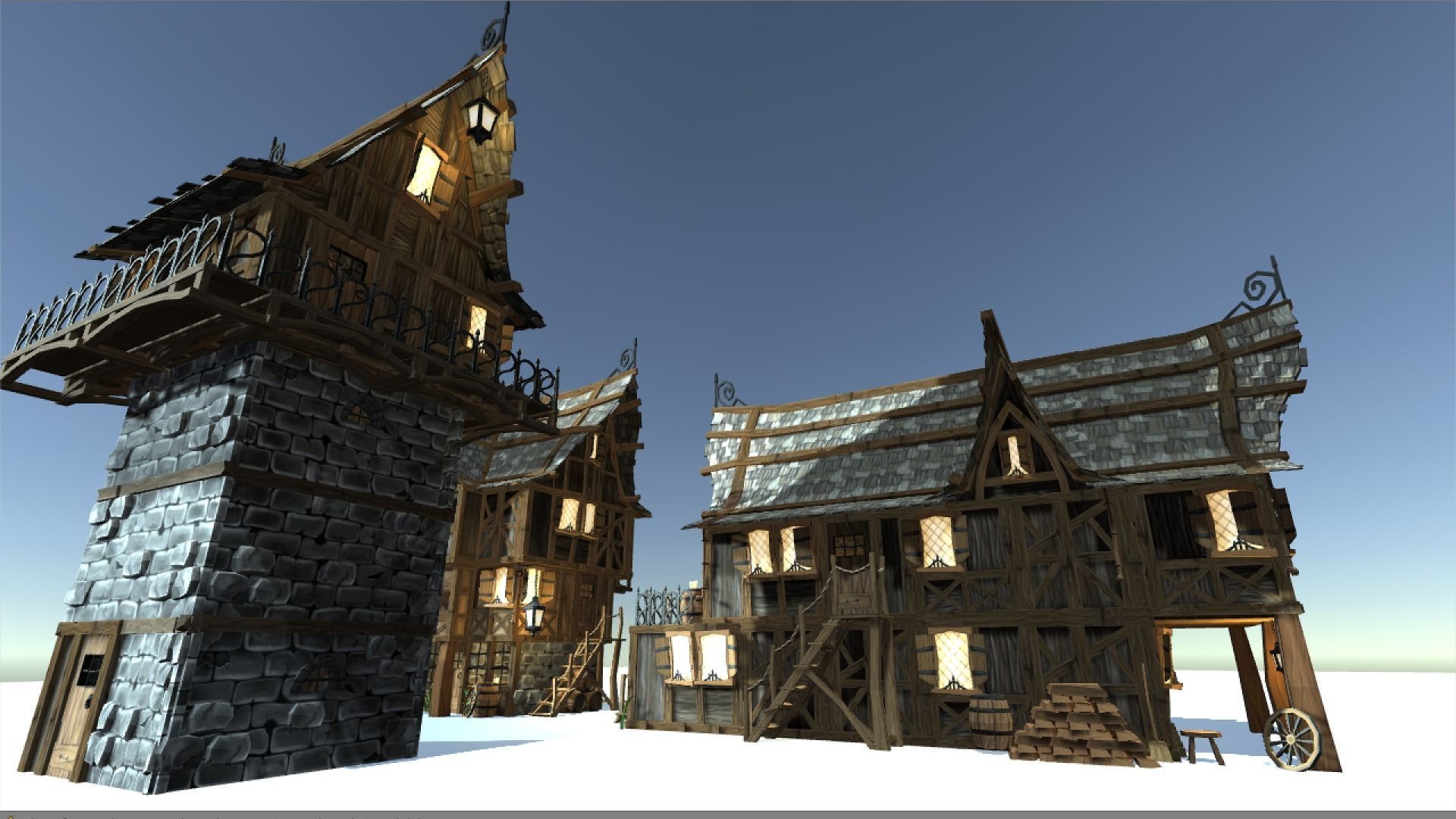 Medieval Fantasy Town Kit Low-poly 3D model_4