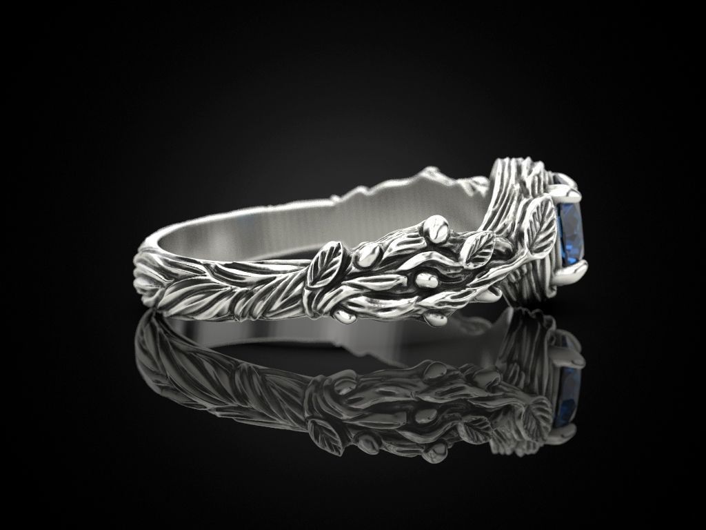 Tree Branch Engagement Ring 3D print model_18
