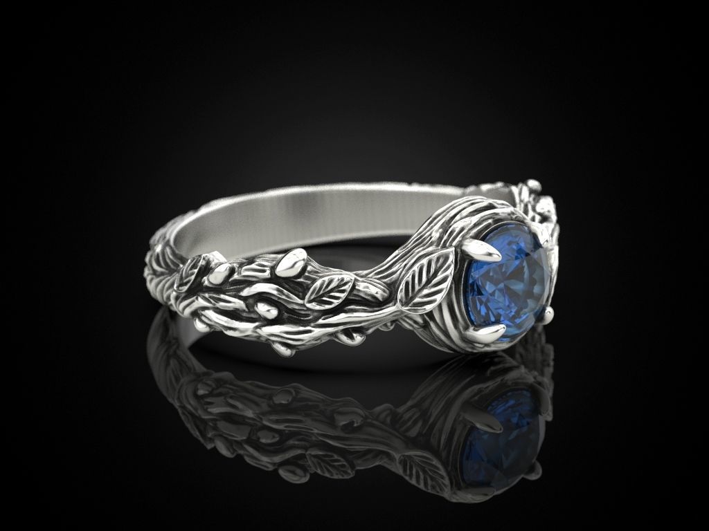 Tree Branch Engagement Ring 3D print model_14