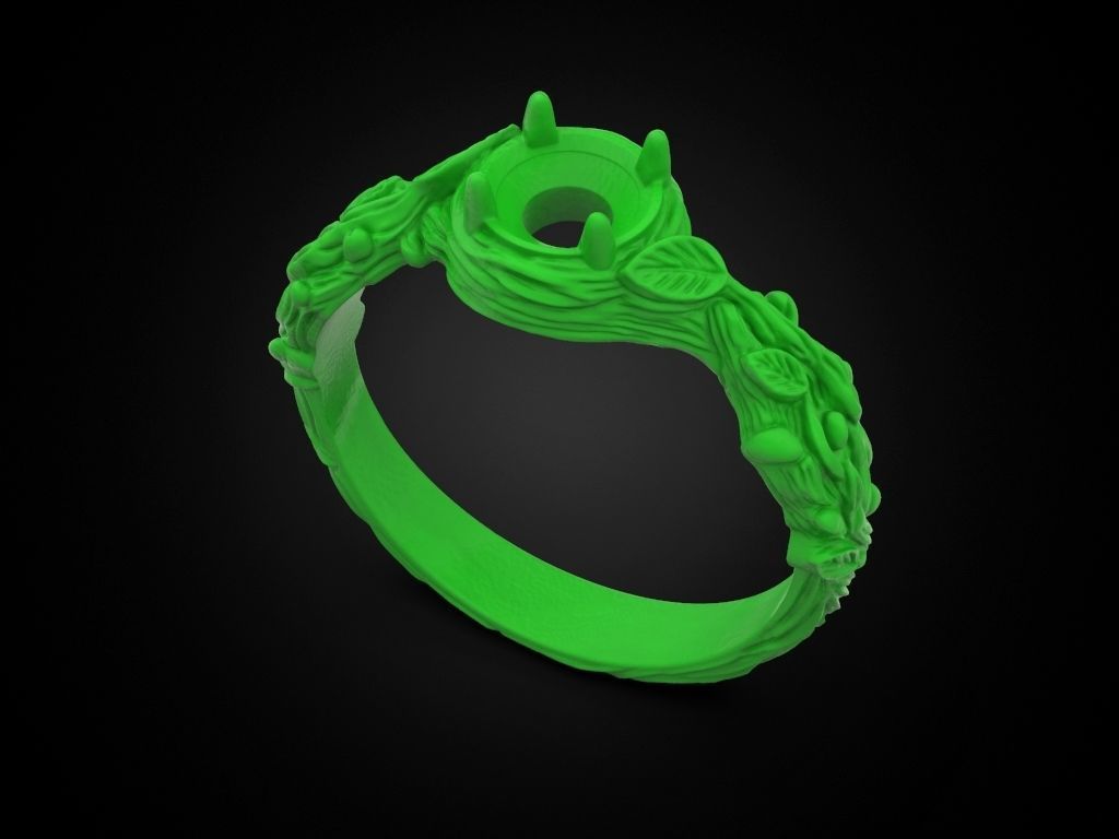 Tree Branch Engagement Ring 3D print model_9