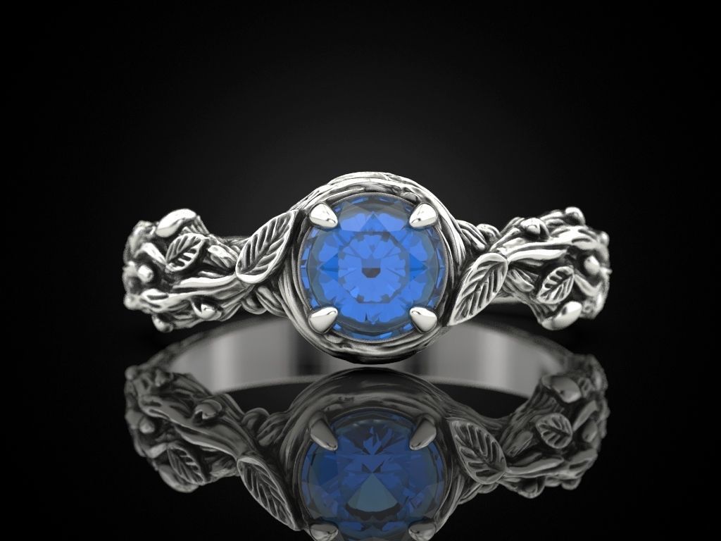 Tree Branch Engagement Ring 3D print model_19