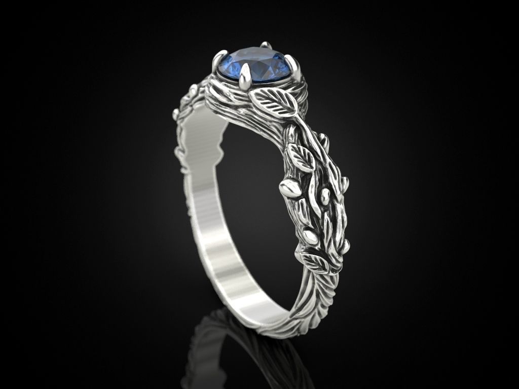 Tree Branch Engagement Ring 3D print model_20