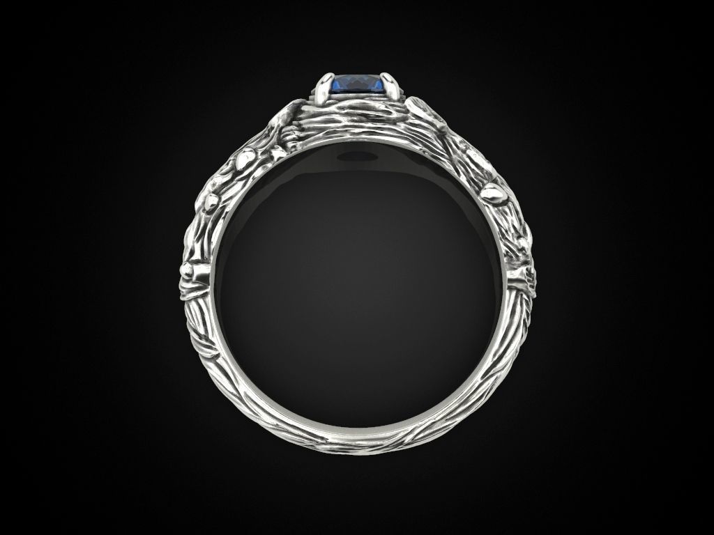 Tree Branch Engagement Ring 3D print model_21