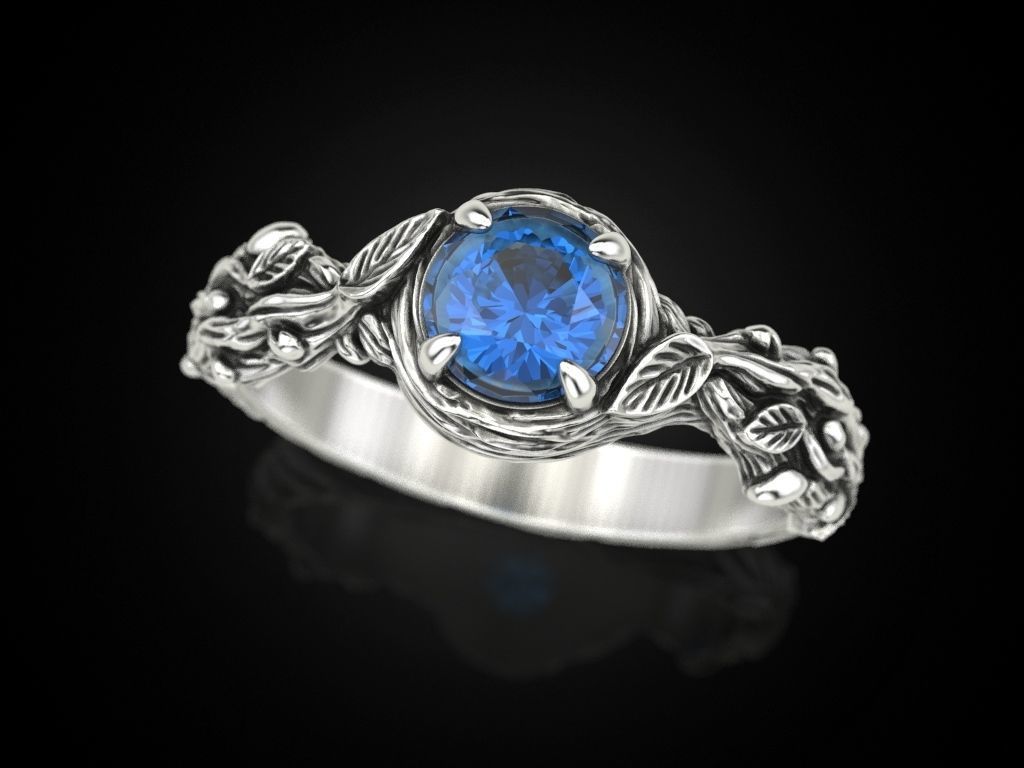 Tree Branch Engagement Ring 3D print model_15