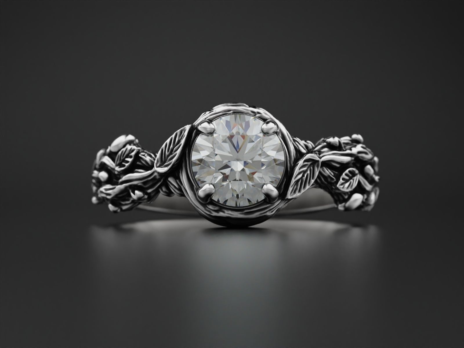 Tree Branch Engagement Ring 3D print model_4