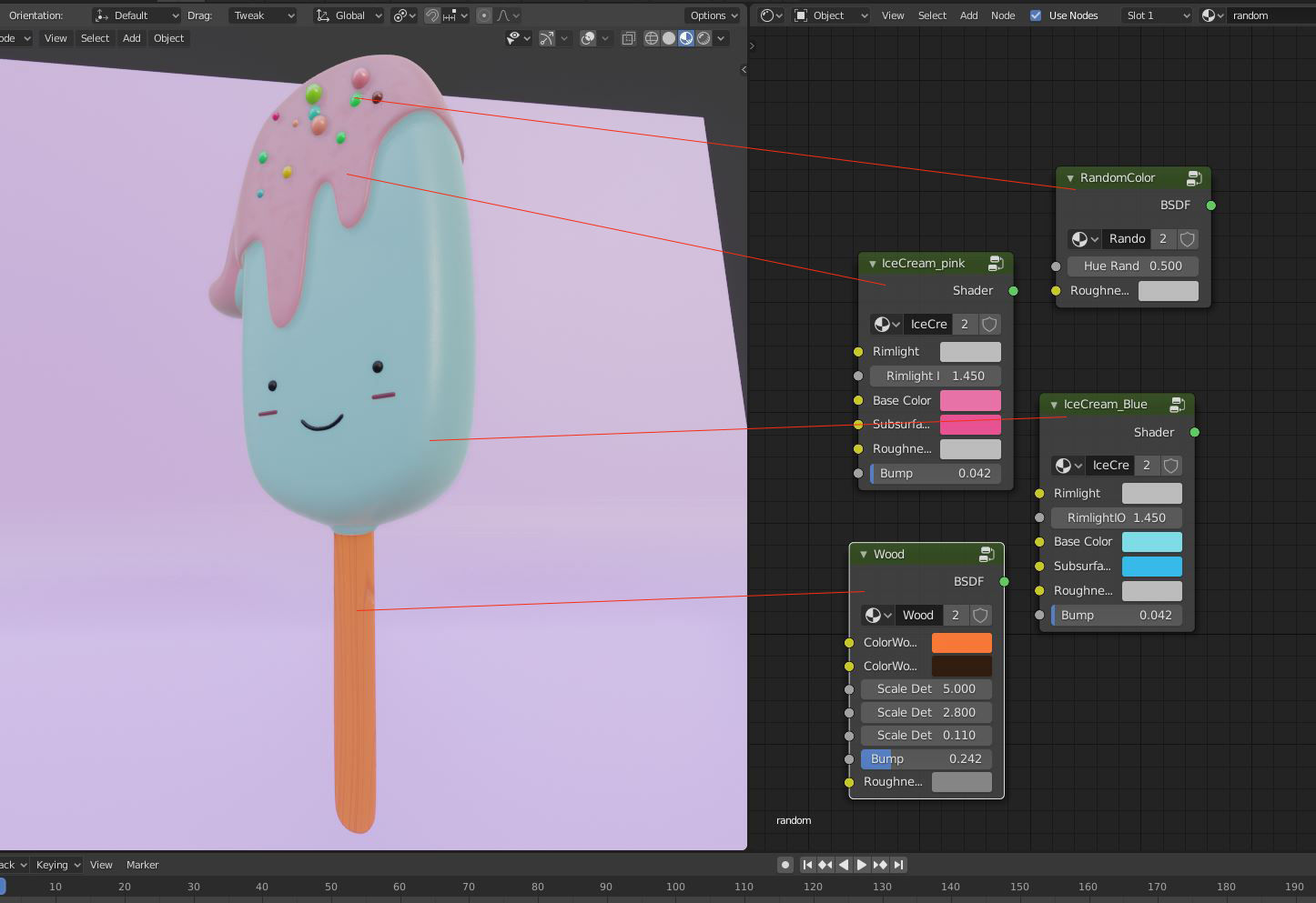 Ice Cream Toon Model Low-poly 3D model_9
