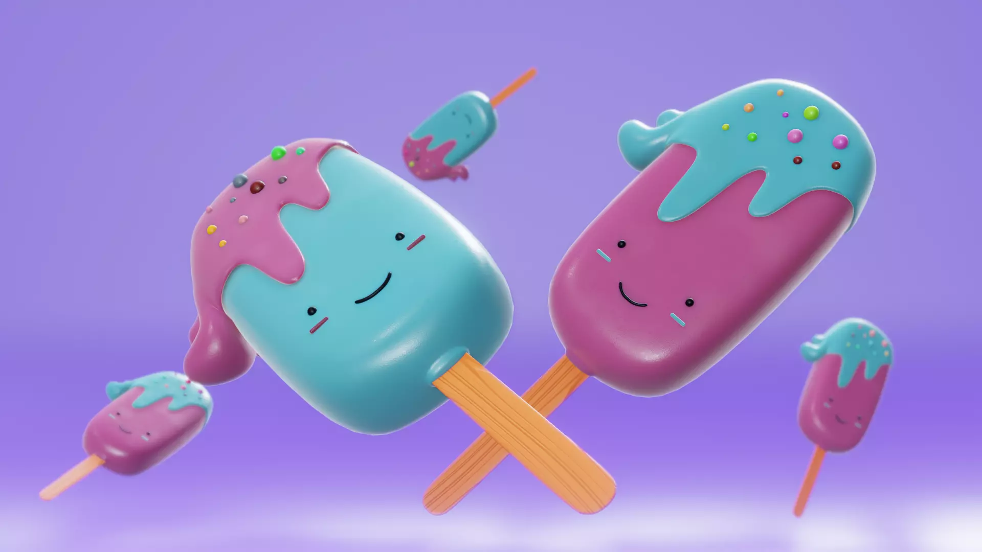 Ice Cream Toon Model Low-poly 3D model_0