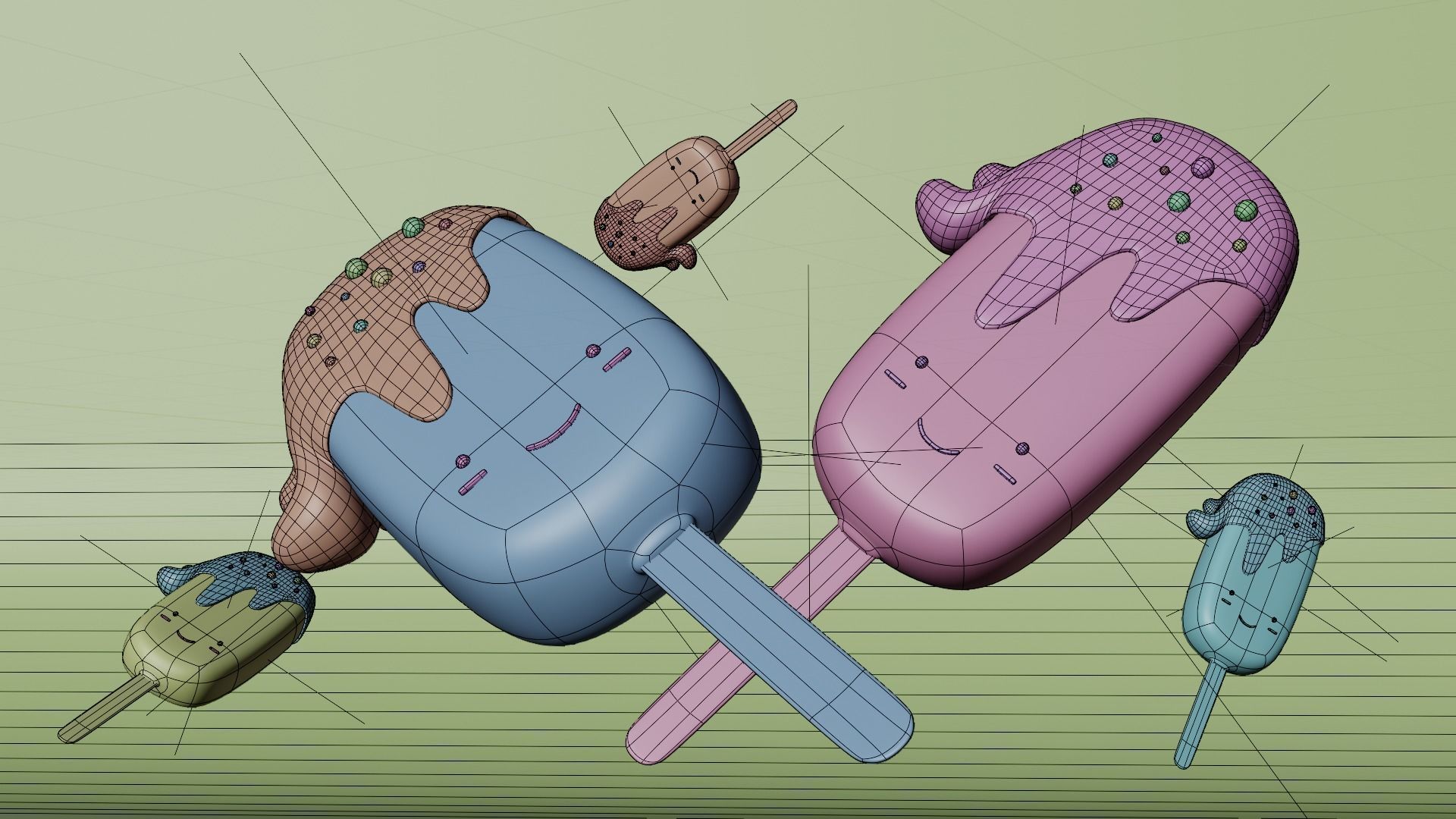 Ice Cream Toon Model Low-poly 3D model_1