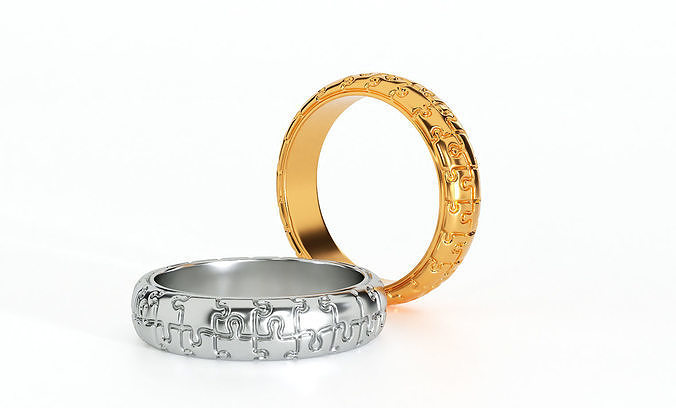 Ring with a pattern puzzle 3D print model