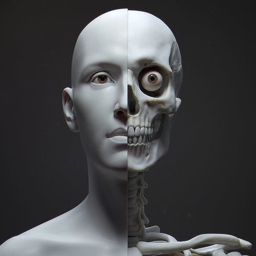 Default Human Head Basemesh LowPoly Low-poly 3D model