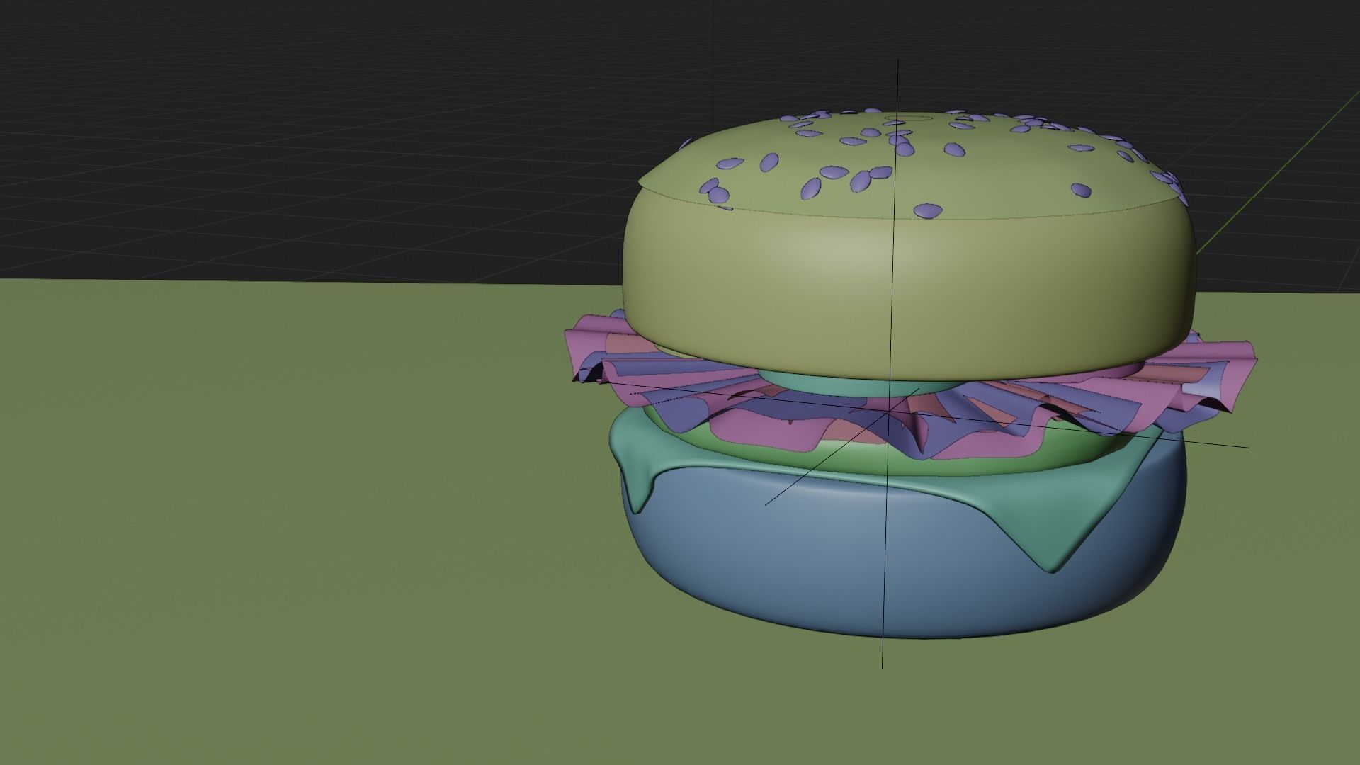 Hamburger Free Free low-poly 3D model_1