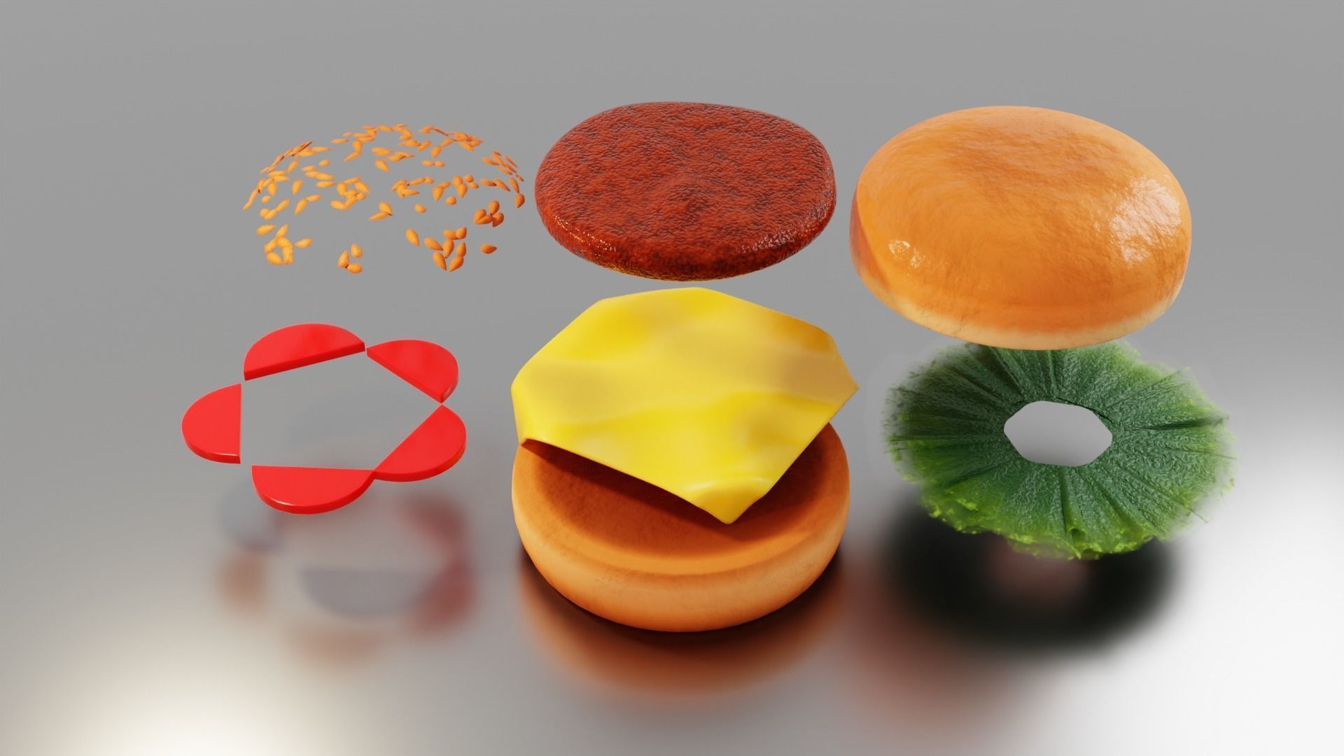 Hamburger Free Free low-poly 3D model_2