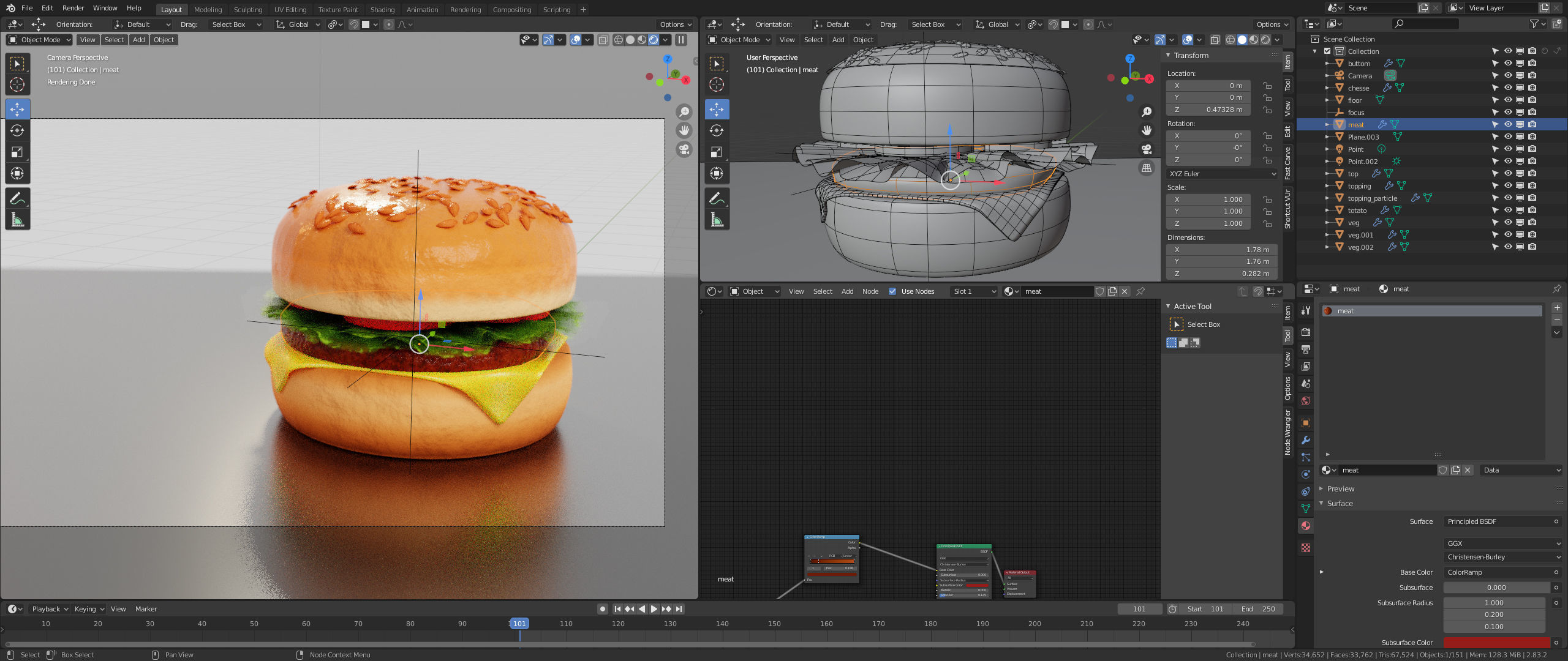 Hamburger Free Free low-poly 3D model_4