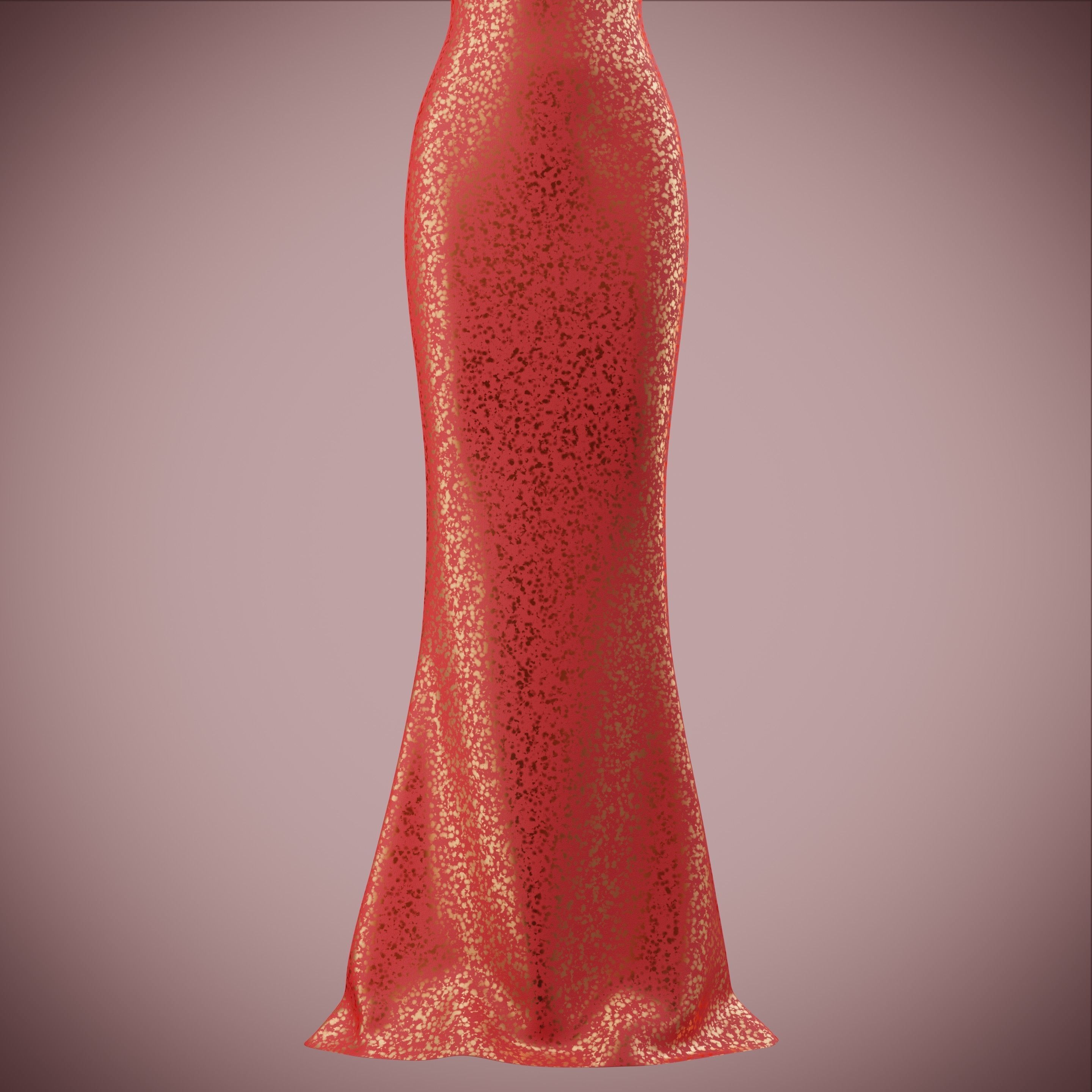 Elegant sequin silk dress Low-poly 3D model_5
