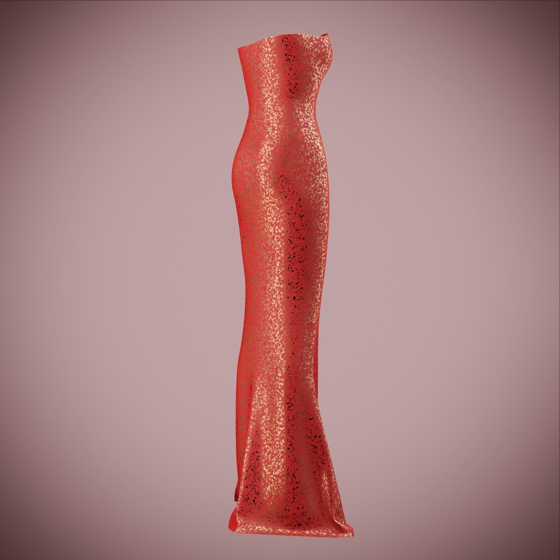Elegant sequin silk dress Low-poly 3D model_18