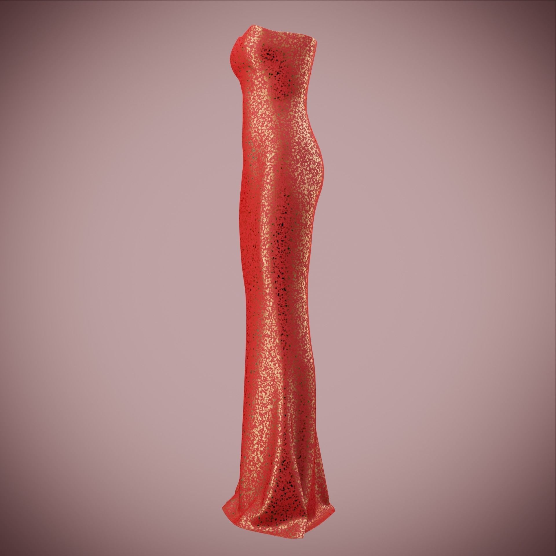 Elegant sequin silk dress Low-poly 3D model_27