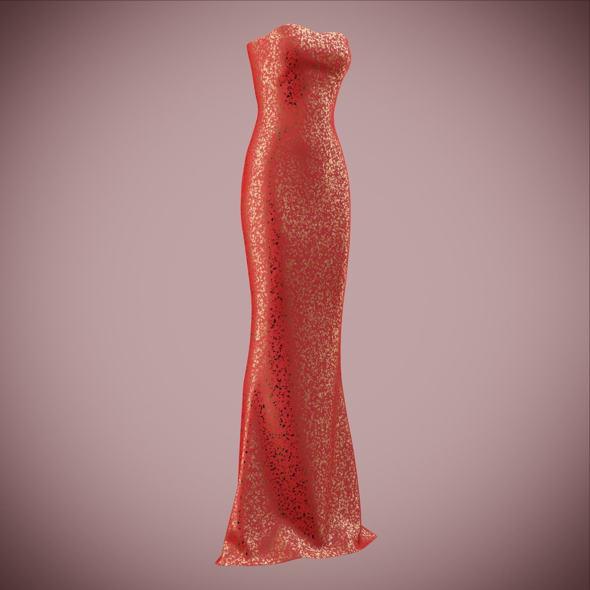 Elegant sequin silk dress Low-poly 3D model_13