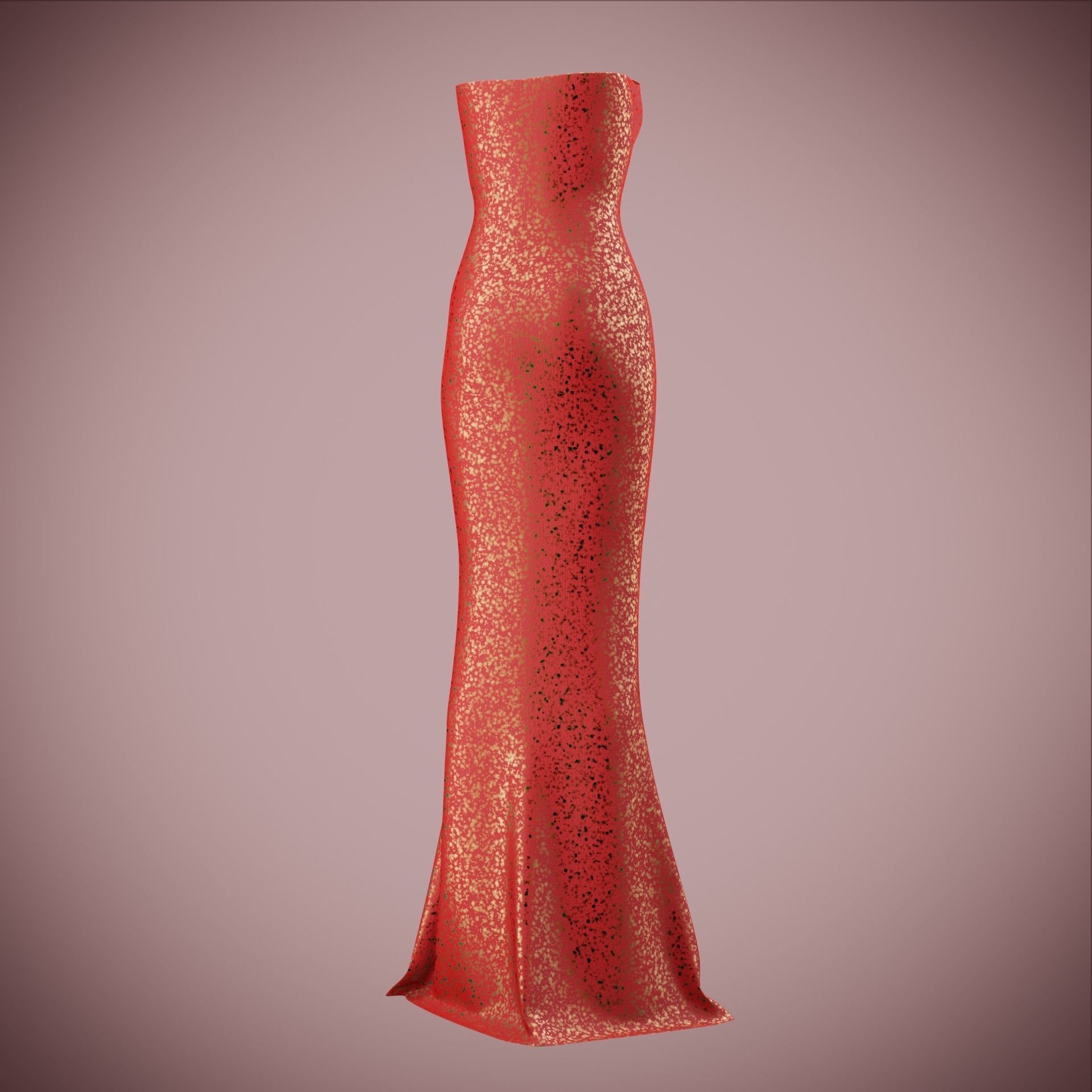 Elegant sequin silk dress Low-poly 3D model_20