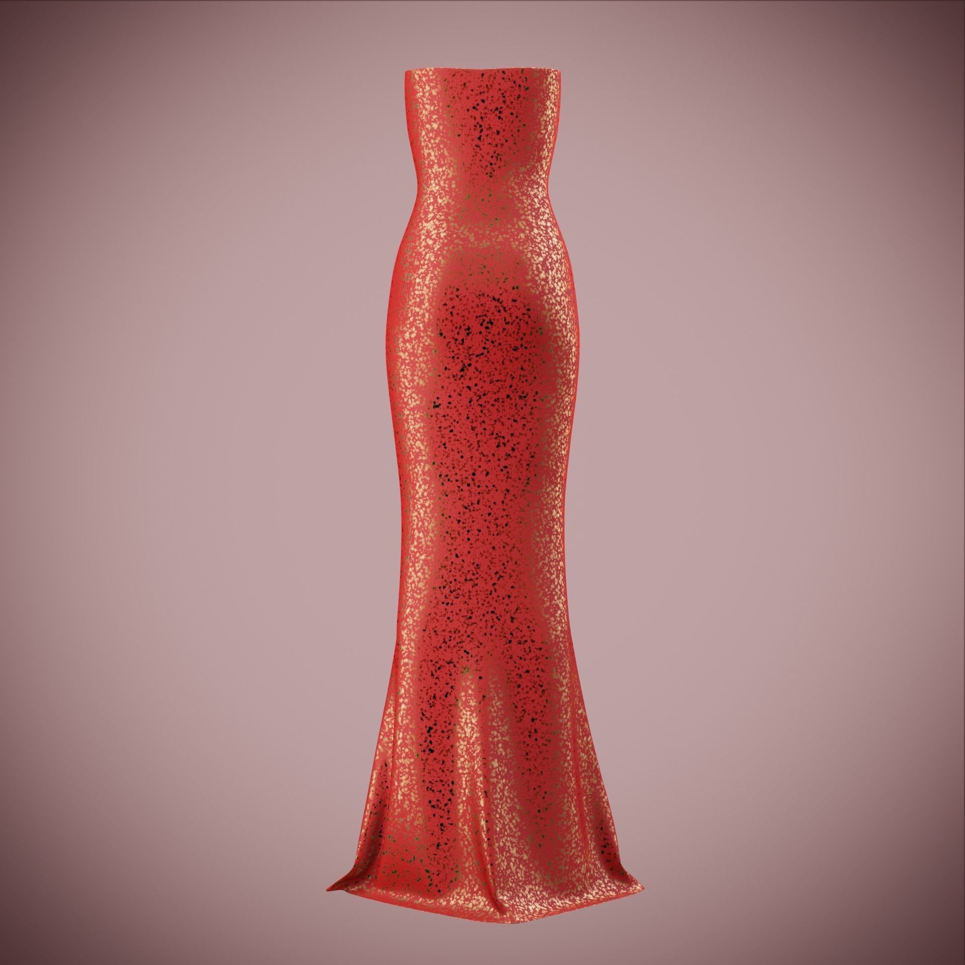 Elegant sequin silk dress Low-poly 3D model_21