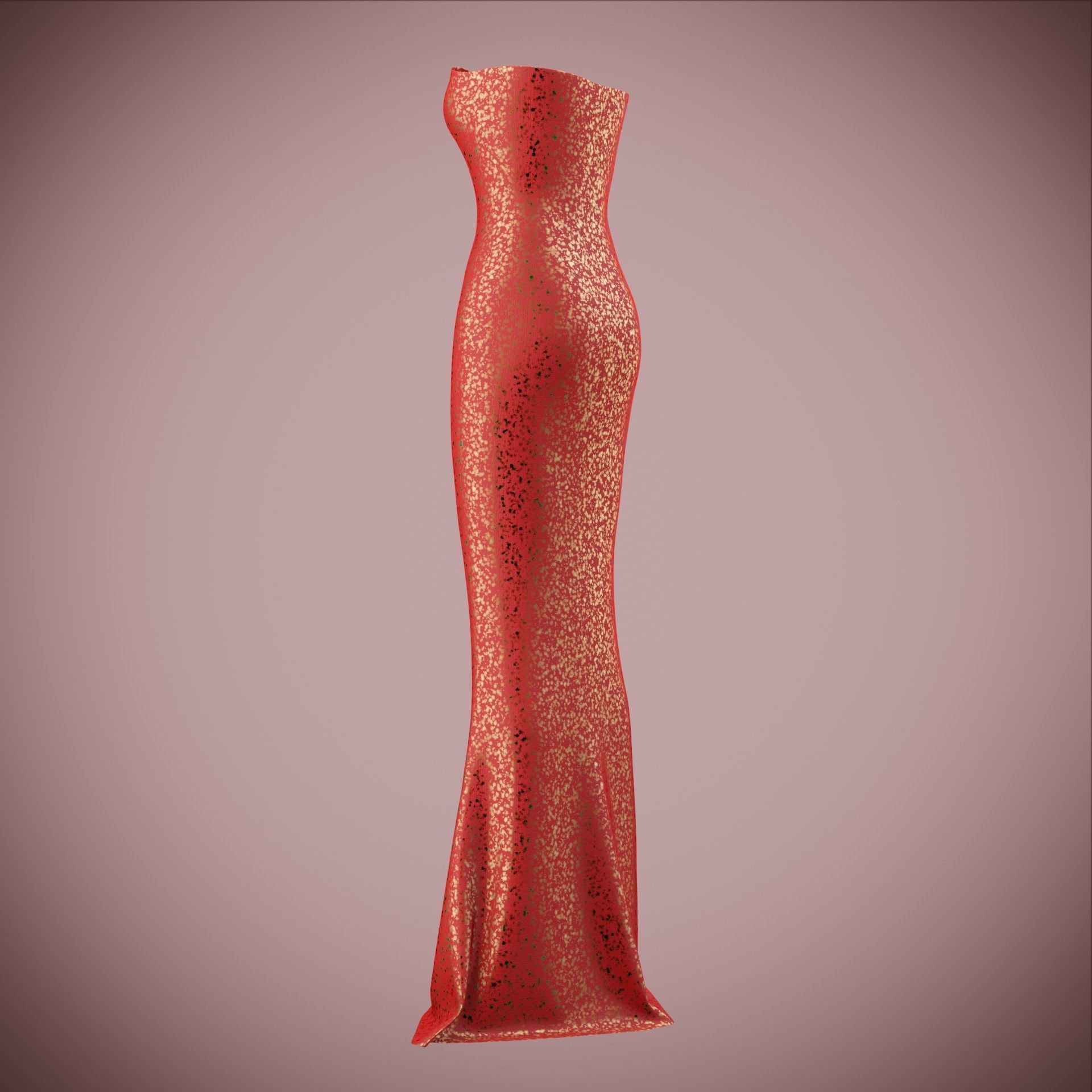 Elegant sequin silk dress Low-poly 3D model_24