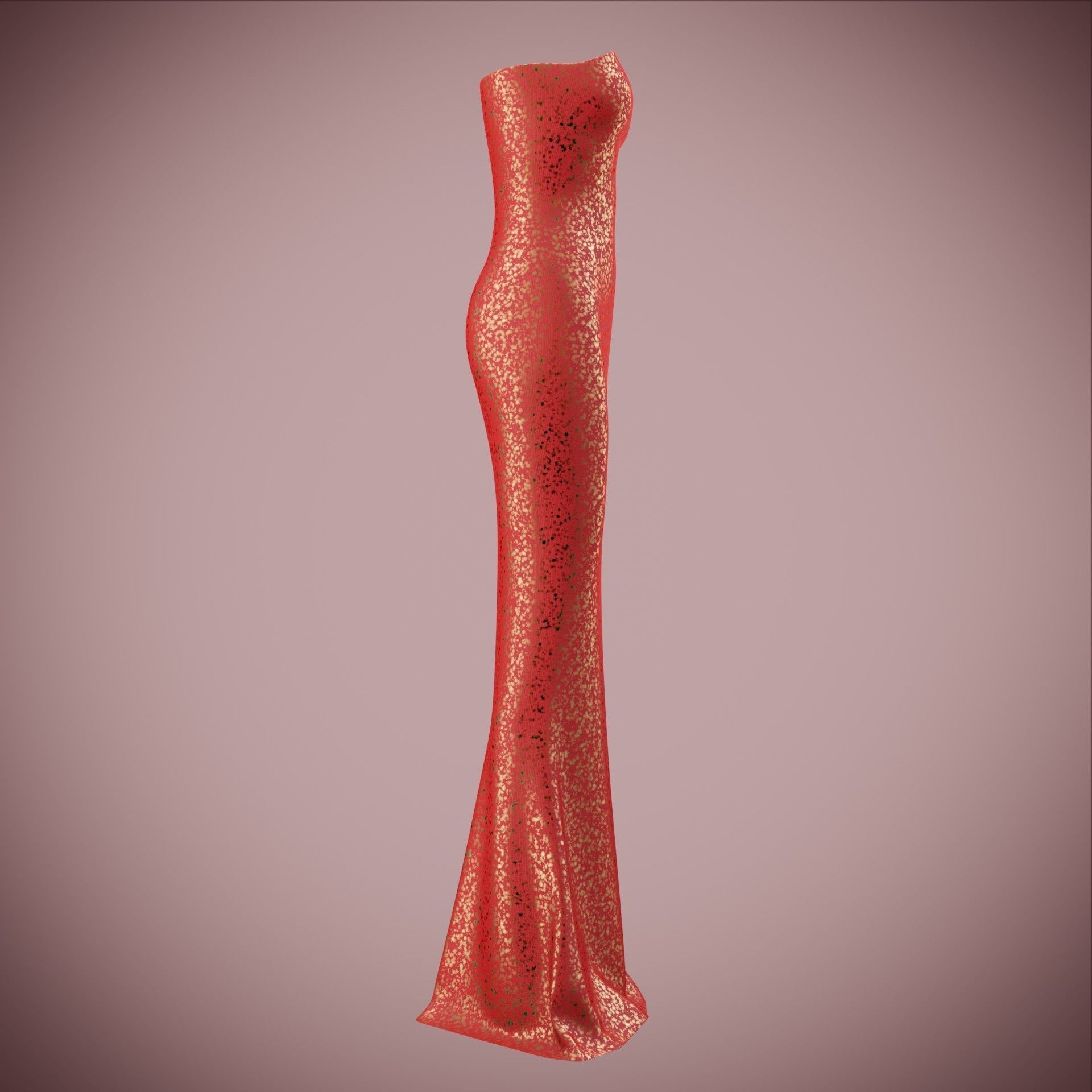 Elegant sequin silk dress Low-poly 3D model_16