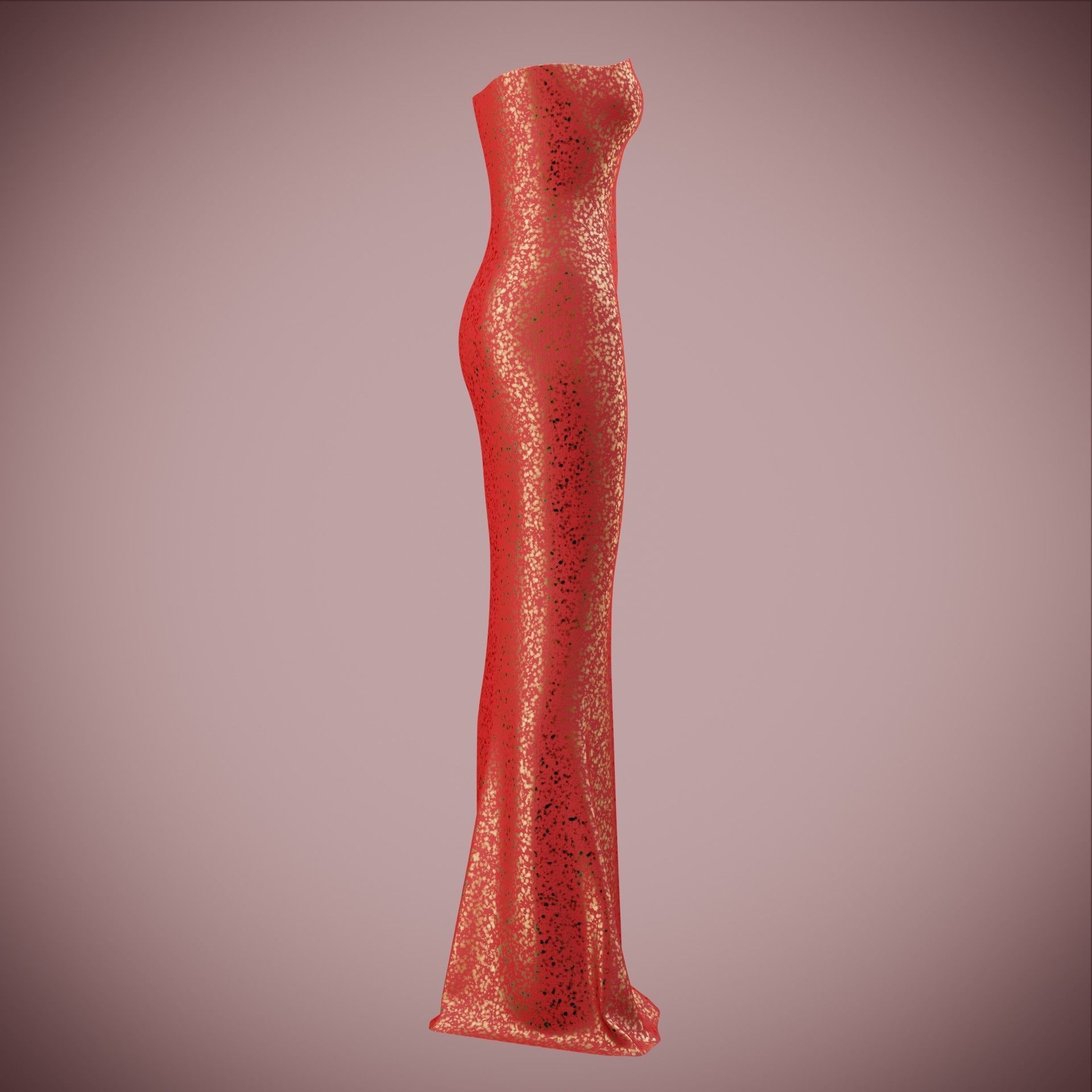 Elegant sequin silk dress Low-poly 3D model_17