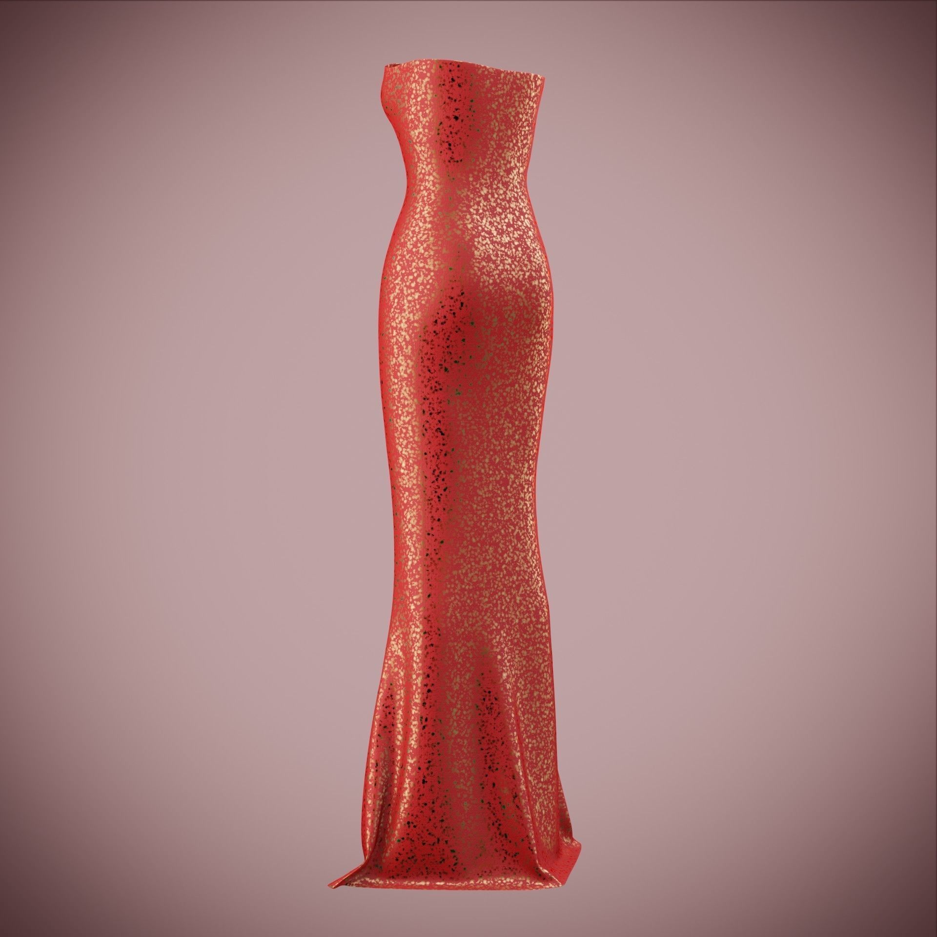 Elegant sequin silk dress Low-poly 3D model_23