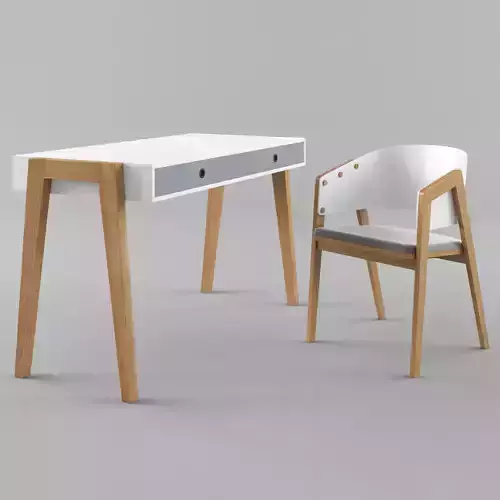 VOX Concept desk with VOX Uni chair white