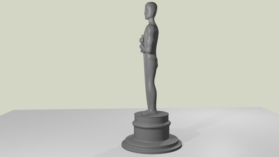 Oscar Statue 3D print model_1