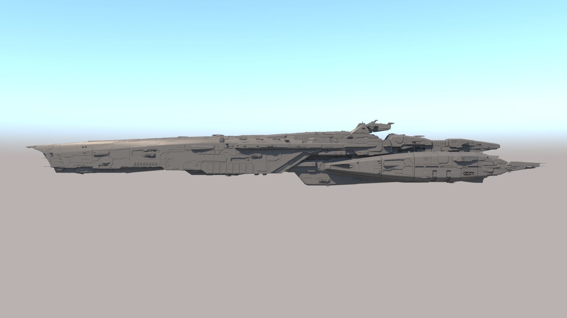 Space Battle Cruiser 3D model_1