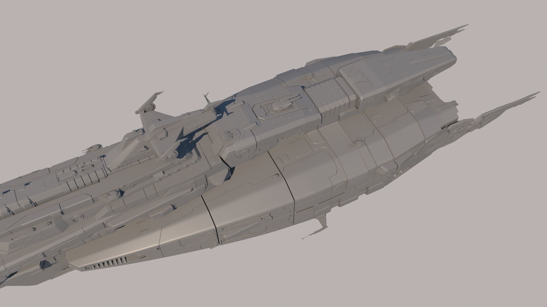 Space Battle Cruiser 3D model_6