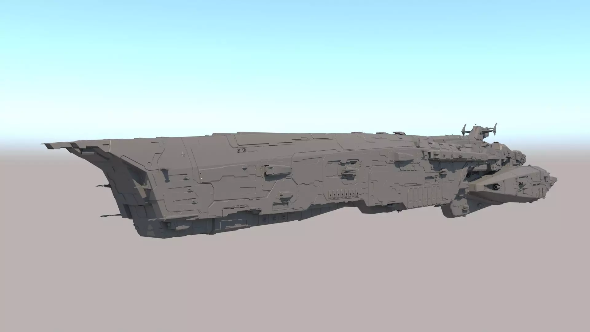 Space Battle Cruiser 3D model_0