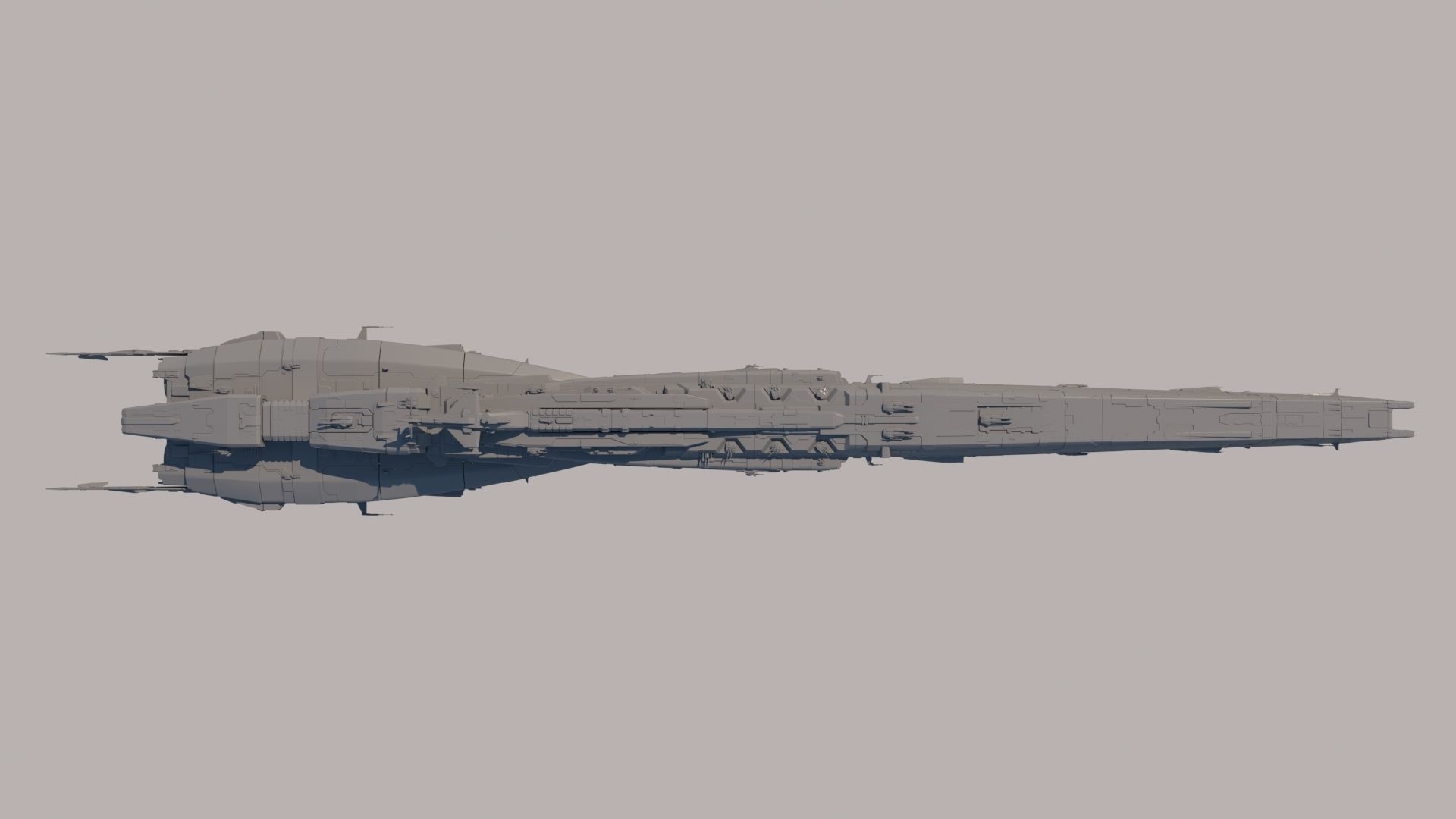 Space Battle Cruiser 3D model_2