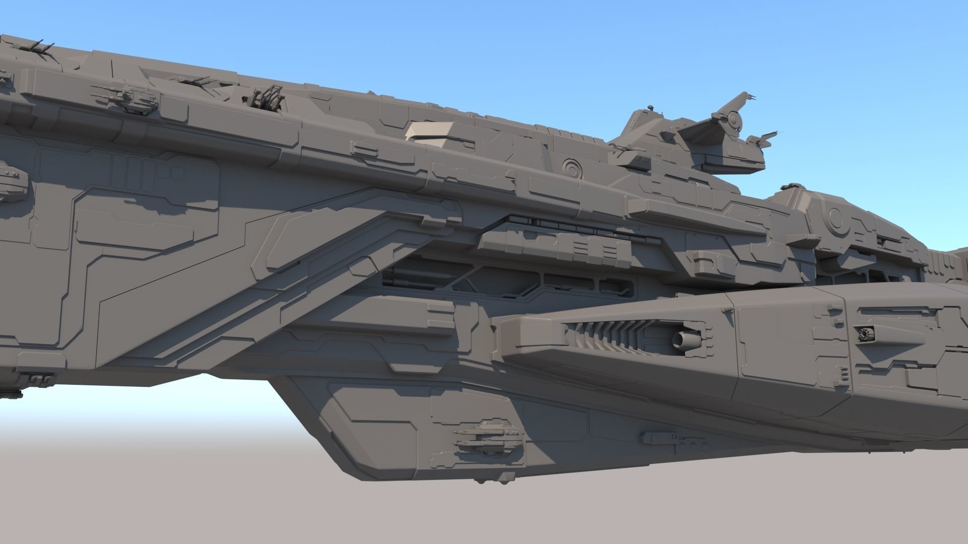 Space Battle Cruiser 3D model_12