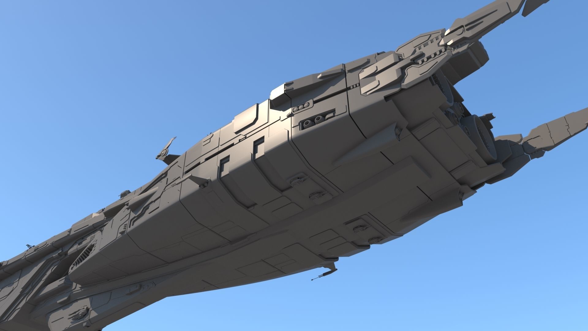 Space Battle Cruiser 3D model_10