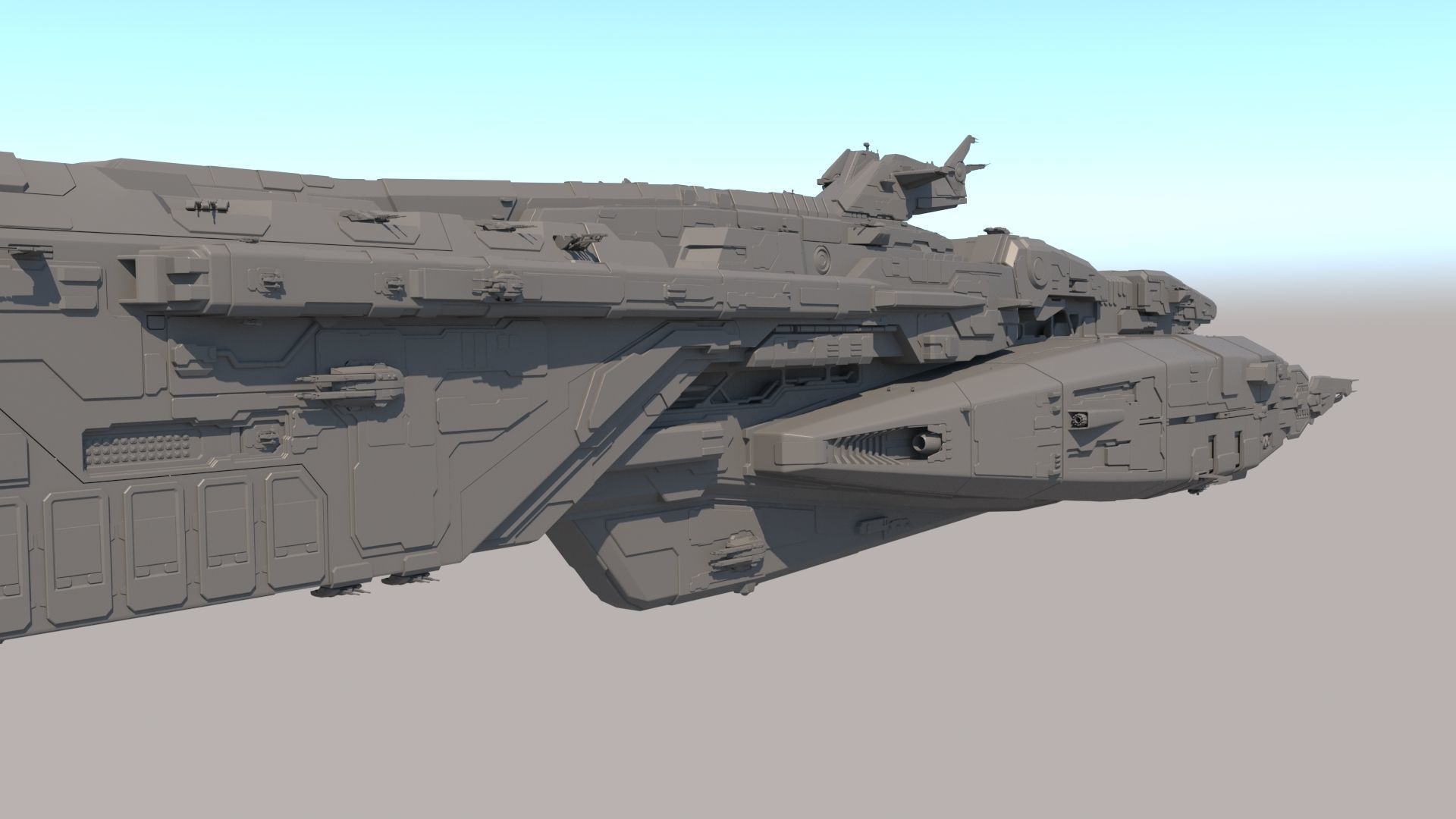 Space Battle Cruiser 3D model_5