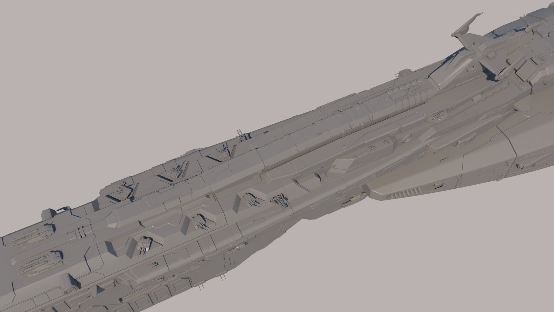 Space Battle Cruiser 3D model_7