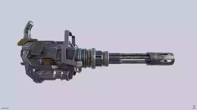 Minigun 3D model Minigun 3D model
