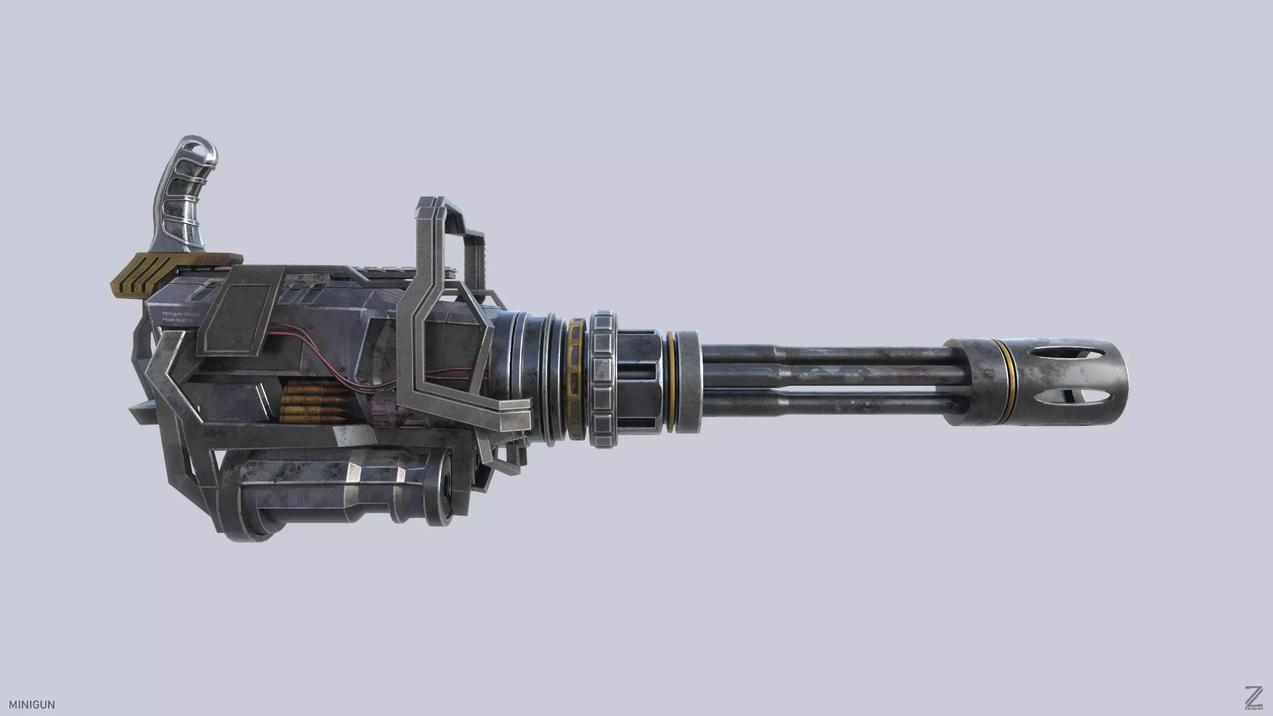 Minigun 3D model_0