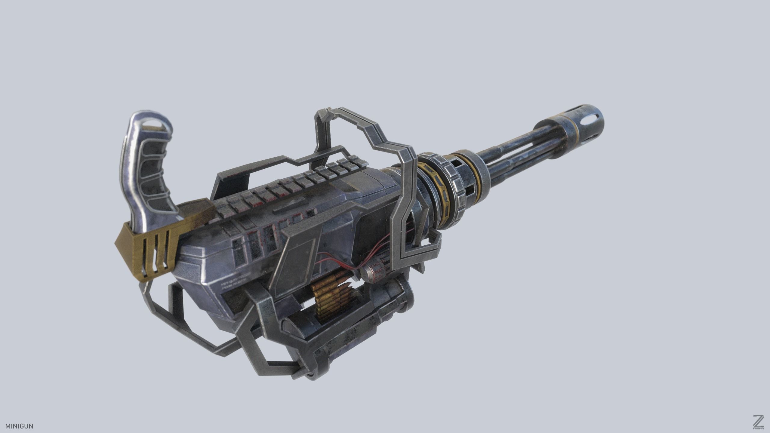 Minigun 3D model_4