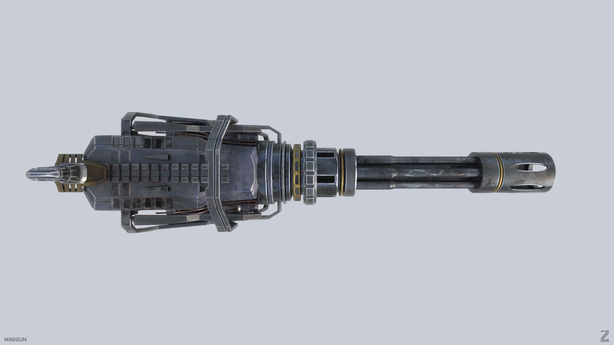 Minigun 3D model_3