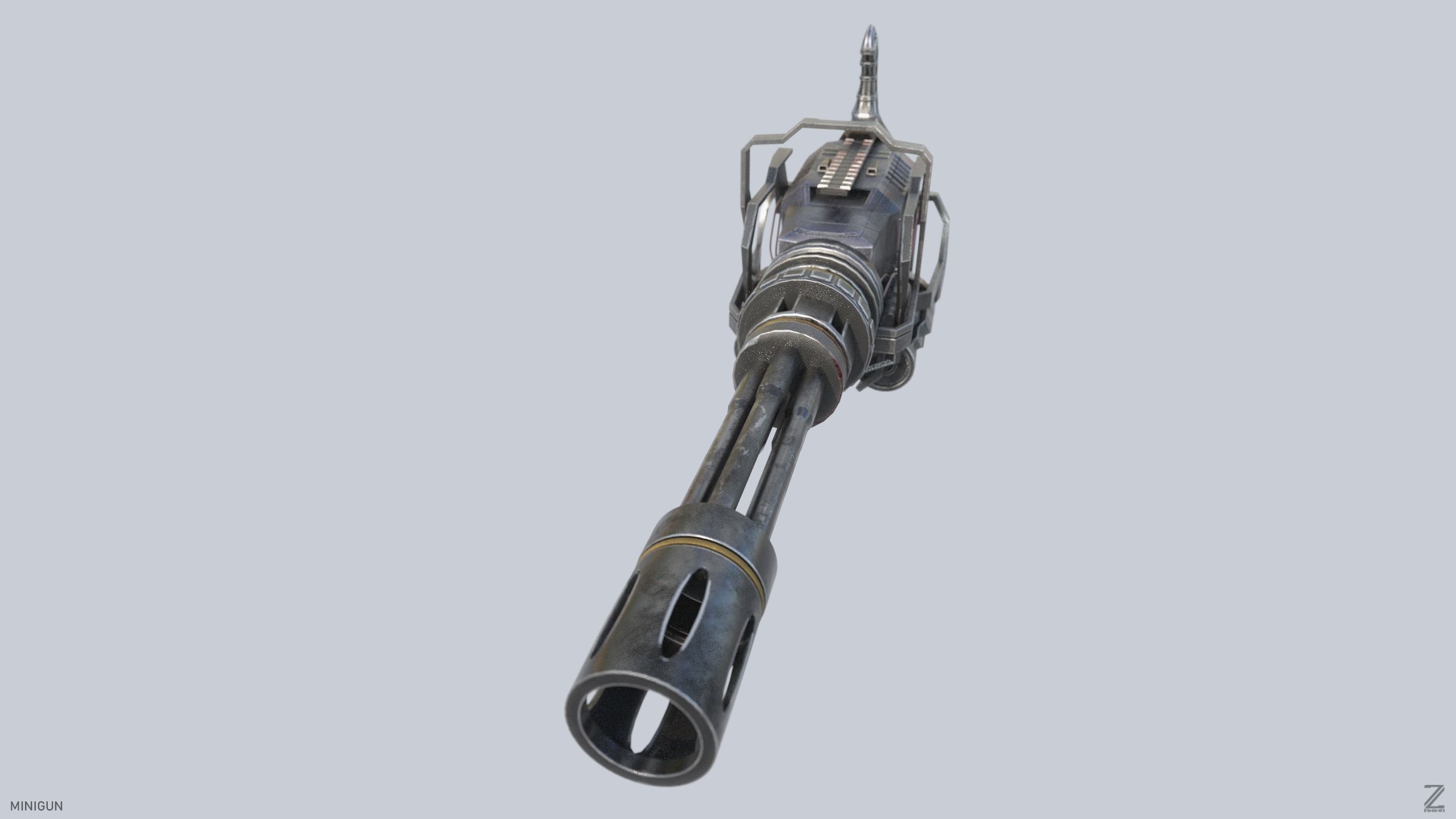 Minigun 3D model_7