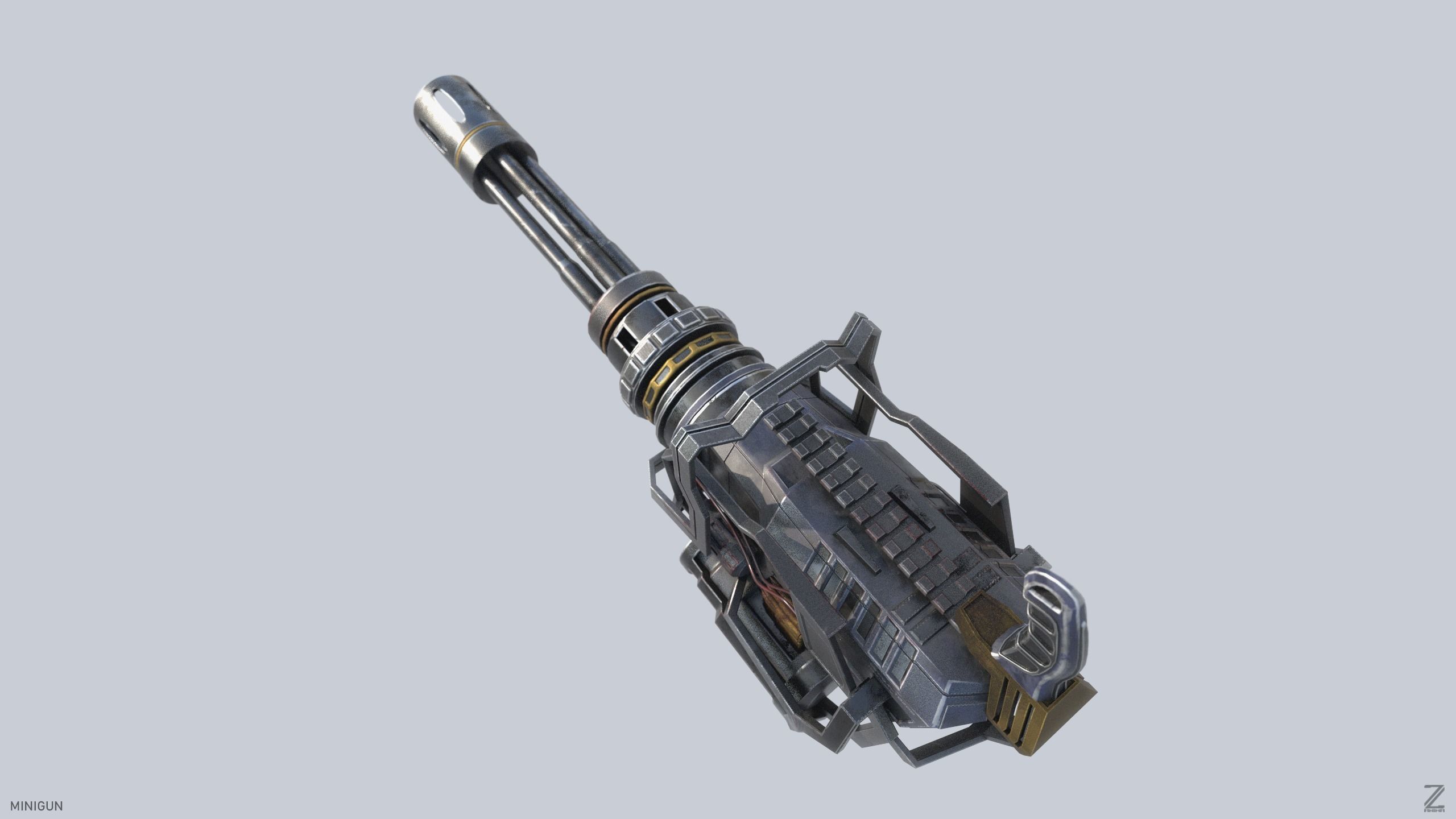 Minigun 3D model_6