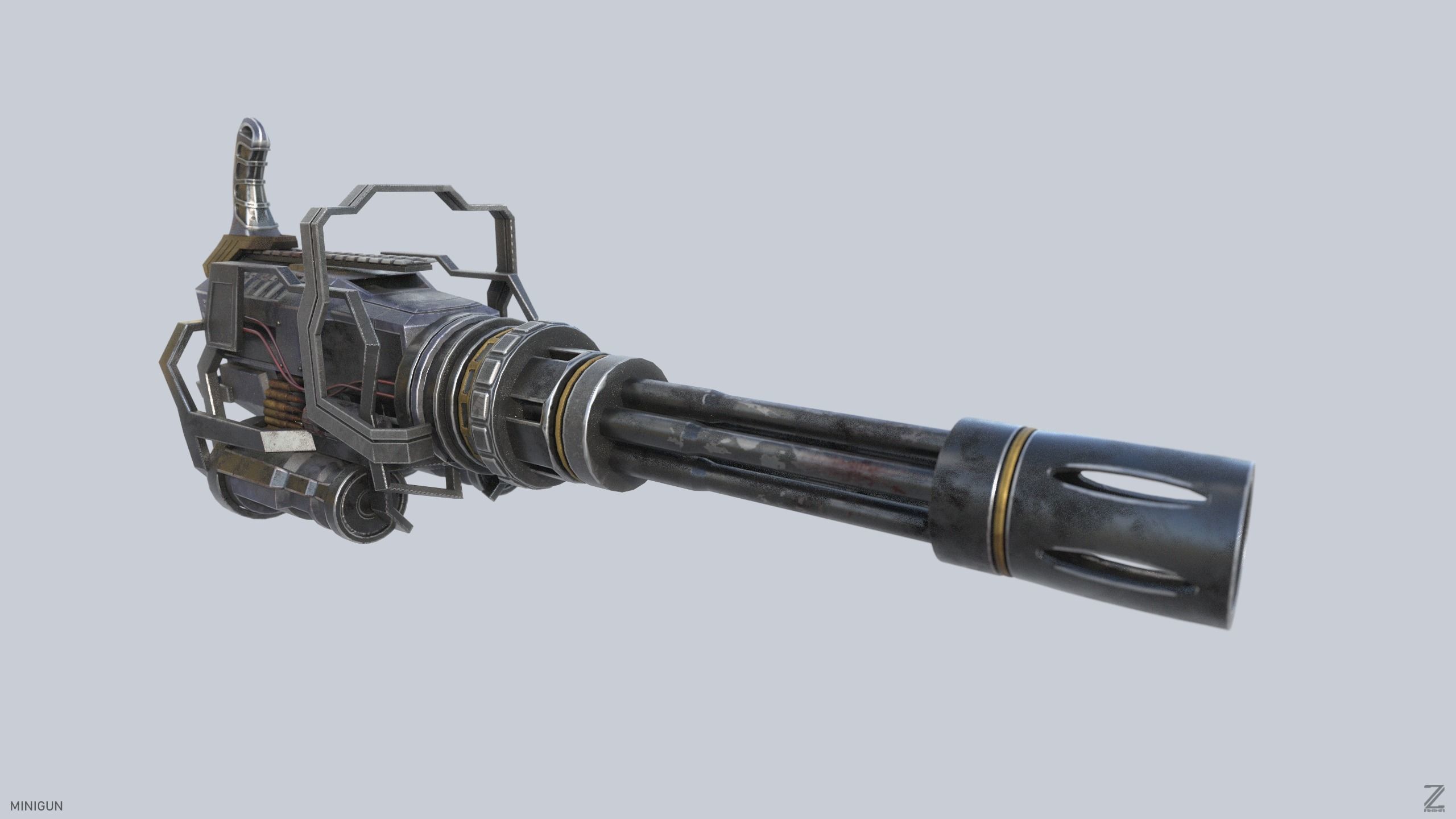 Minigun 3D model_1