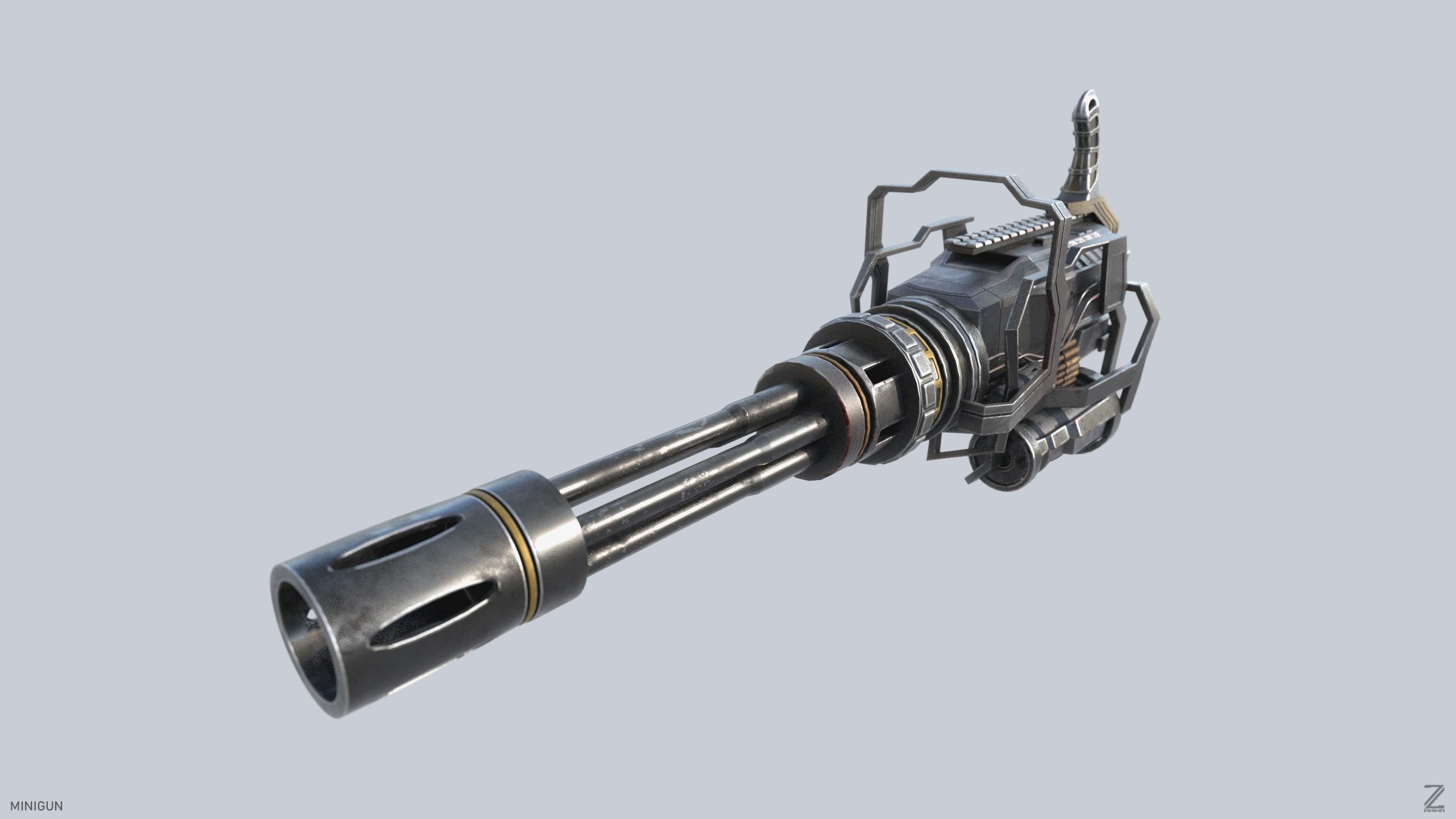 Minigun 3D model_5
