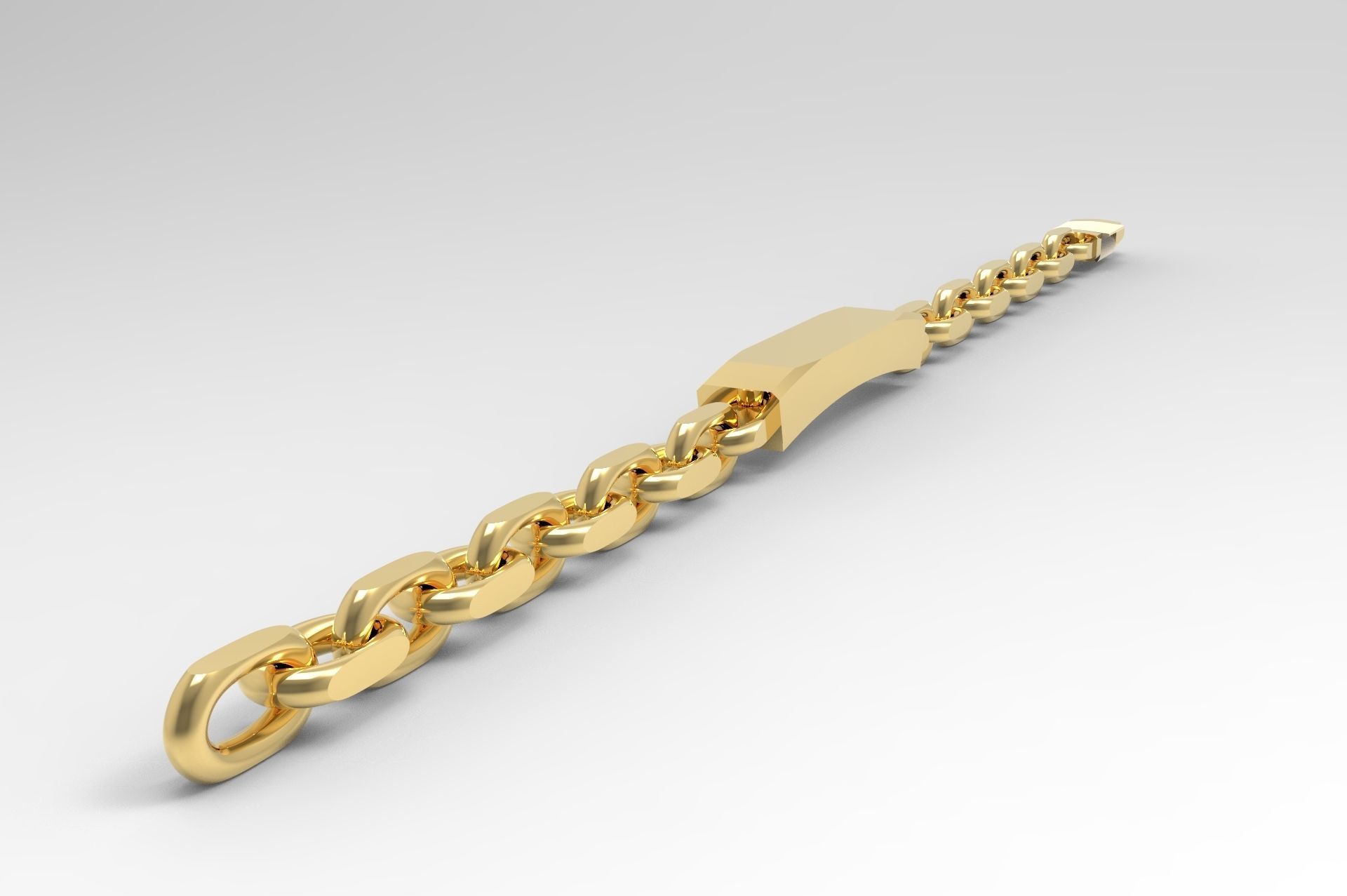 Tiffany and Co Tumbled Wide Chain Bracelet 3D print model_3