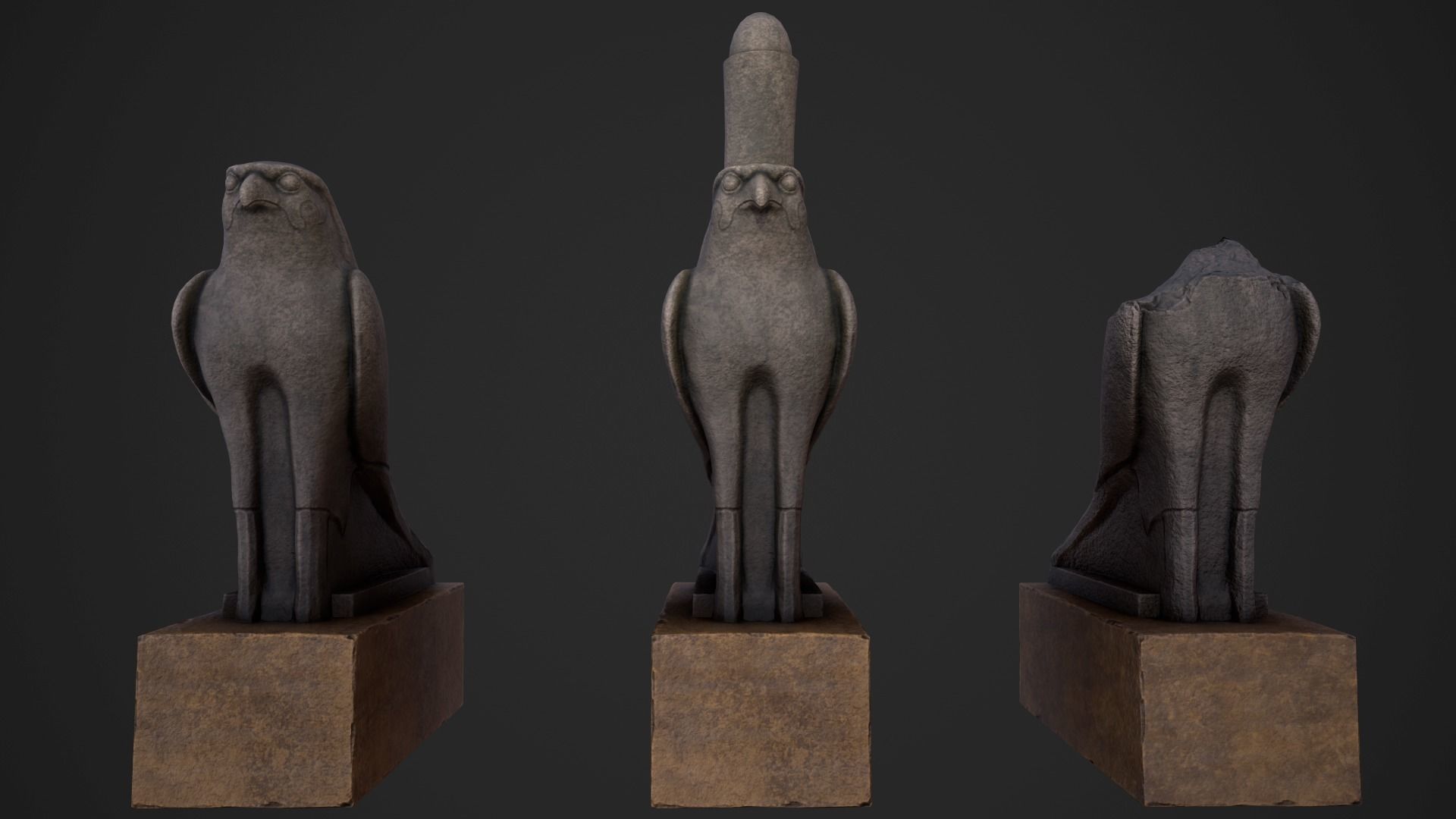 Horus statue Low-poly 3D model_5