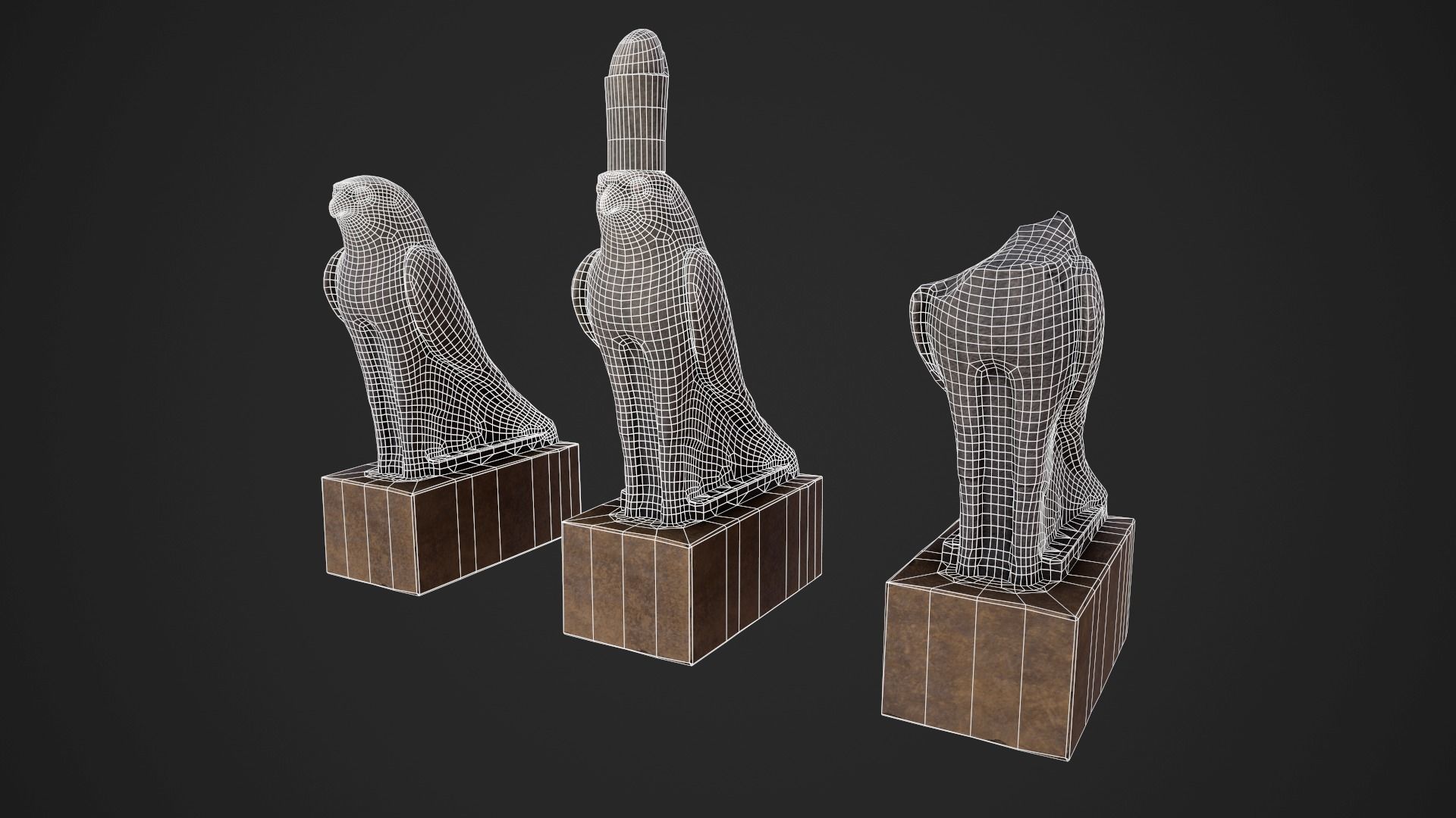 Horus statue Low-poly 3D model_6