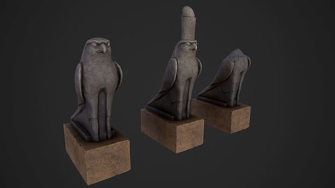 Horus statue Low-poly 3D model